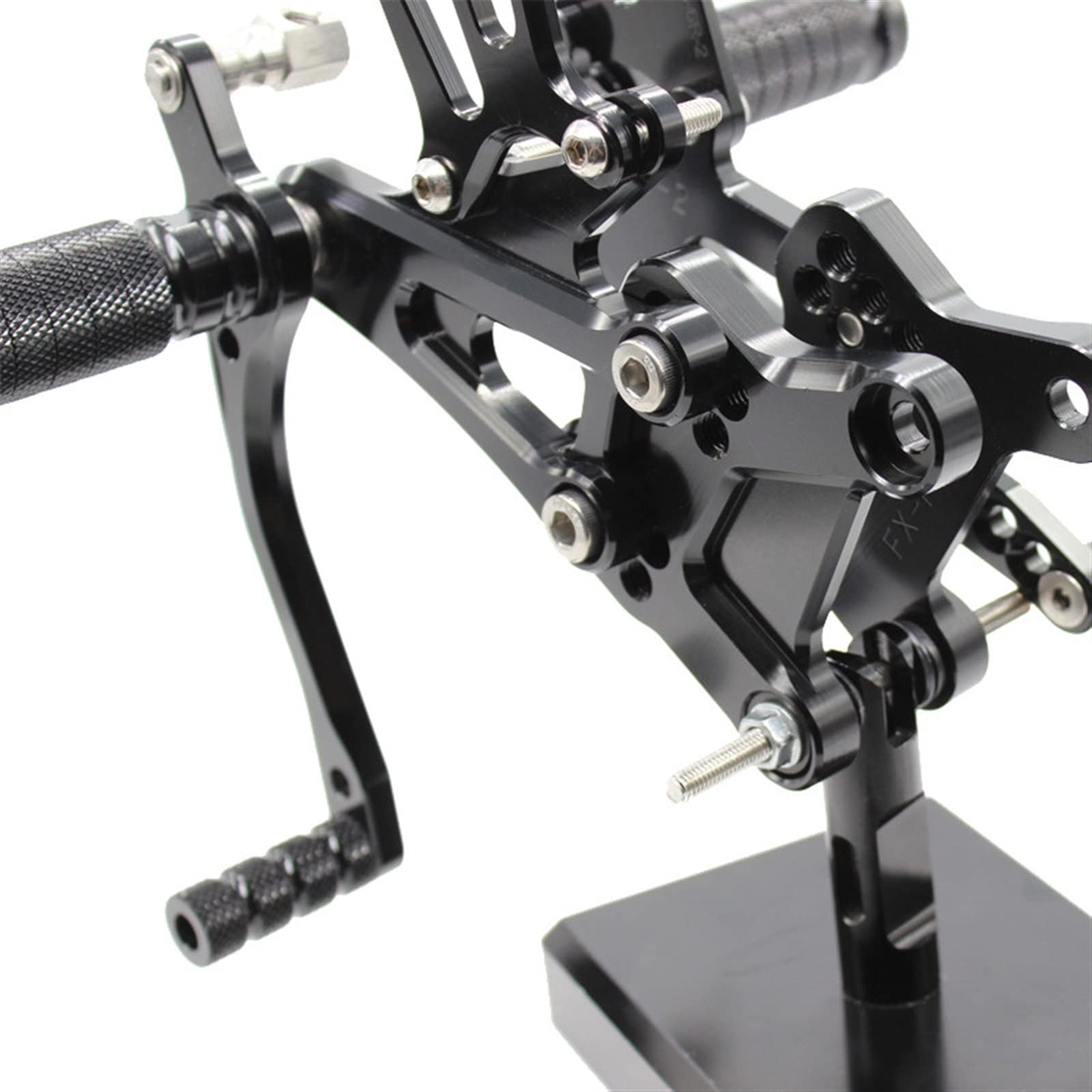 Honda CBR600 CBR600 F4I 2001-2007 CNC Adjustable Rearset Foot Peg Pedal Set - Silver | Motorcycle Upgrade Accessories for Racing & Street Performance