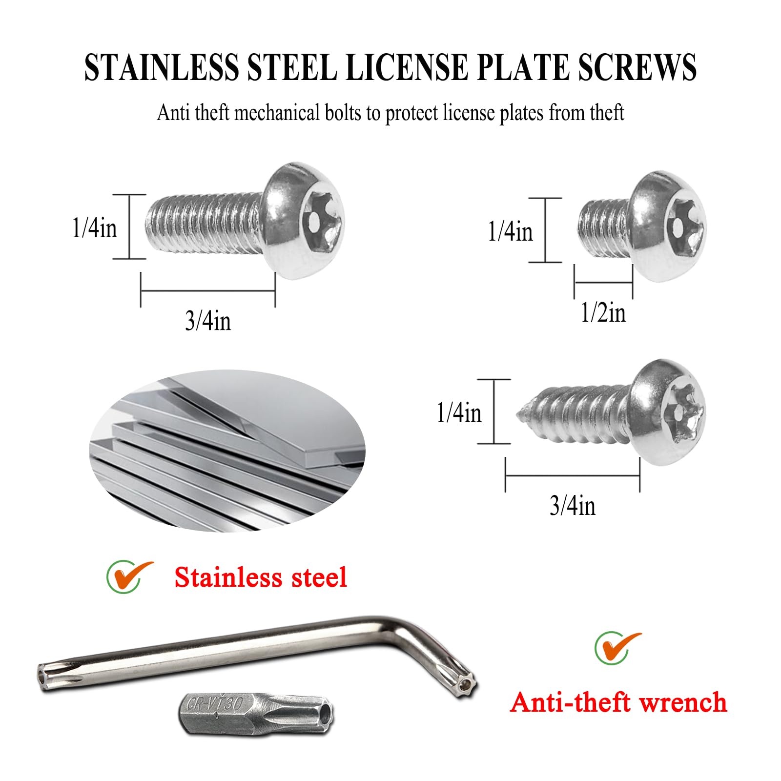 Universal Black License Plate Bracket - No Drill Front Bumper Mount with Anti-Theft Screws for US Vehicles & Trucks | Durable Plastic Car Tag Holder for Secure Display