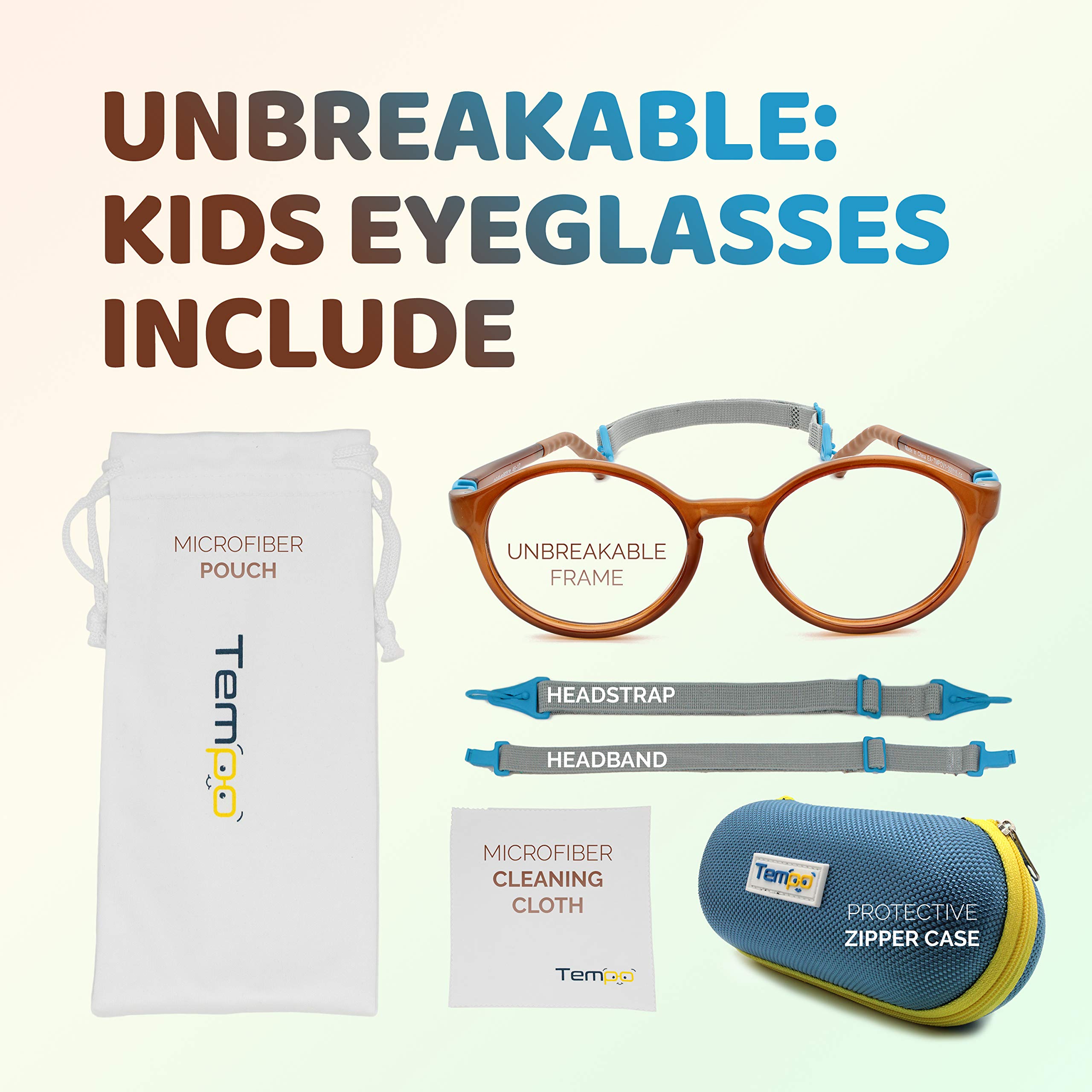 Unbreakable Kids Glasses - Flexible & Durable Fashion Eyewear for Children - Perfect for School, Sports & Daily Activities - Model 3001