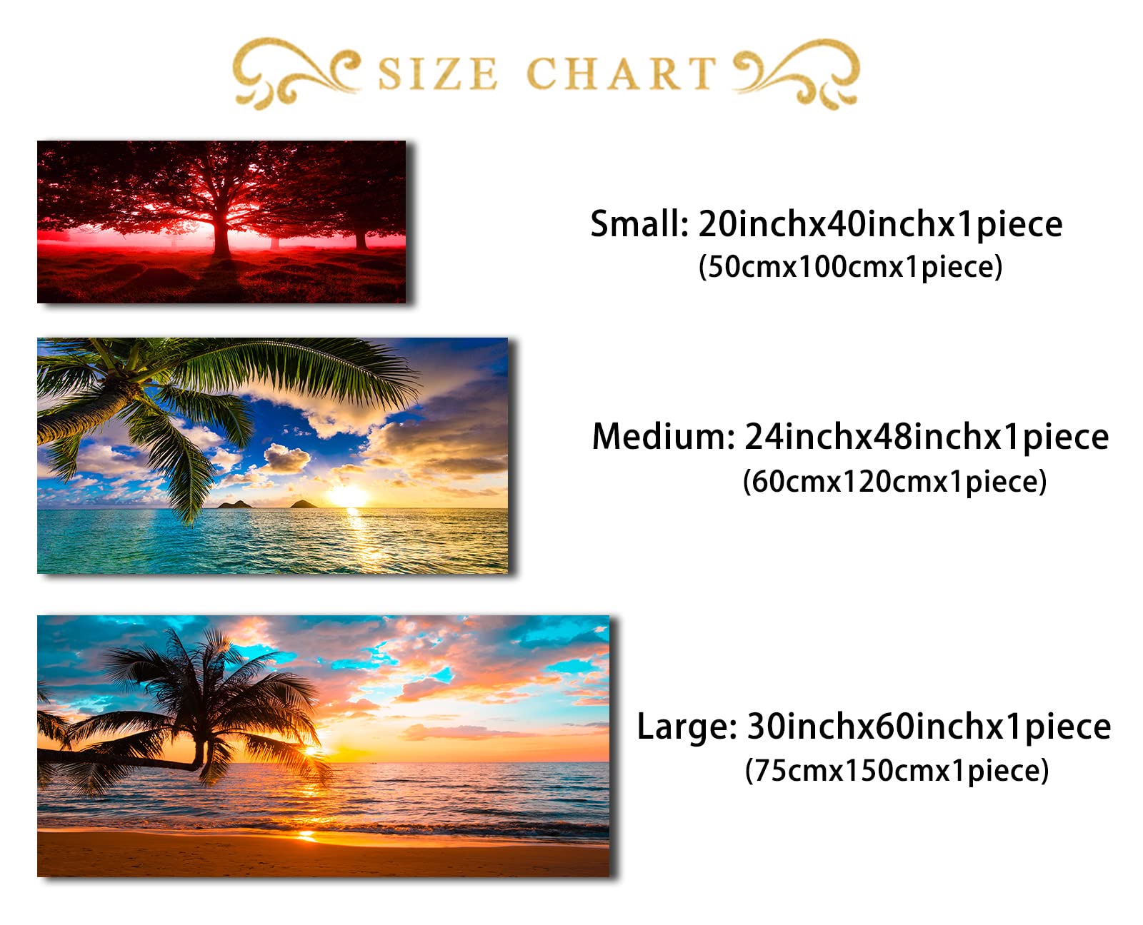 EPHANY Abstract Beach Canvas Wall Art - 30x60 Inch Coastal Landscape Painting with Palm Trees & Sunset, Ocean View Nature Decor for Living Room, Bedroom or Office (1 Piece)