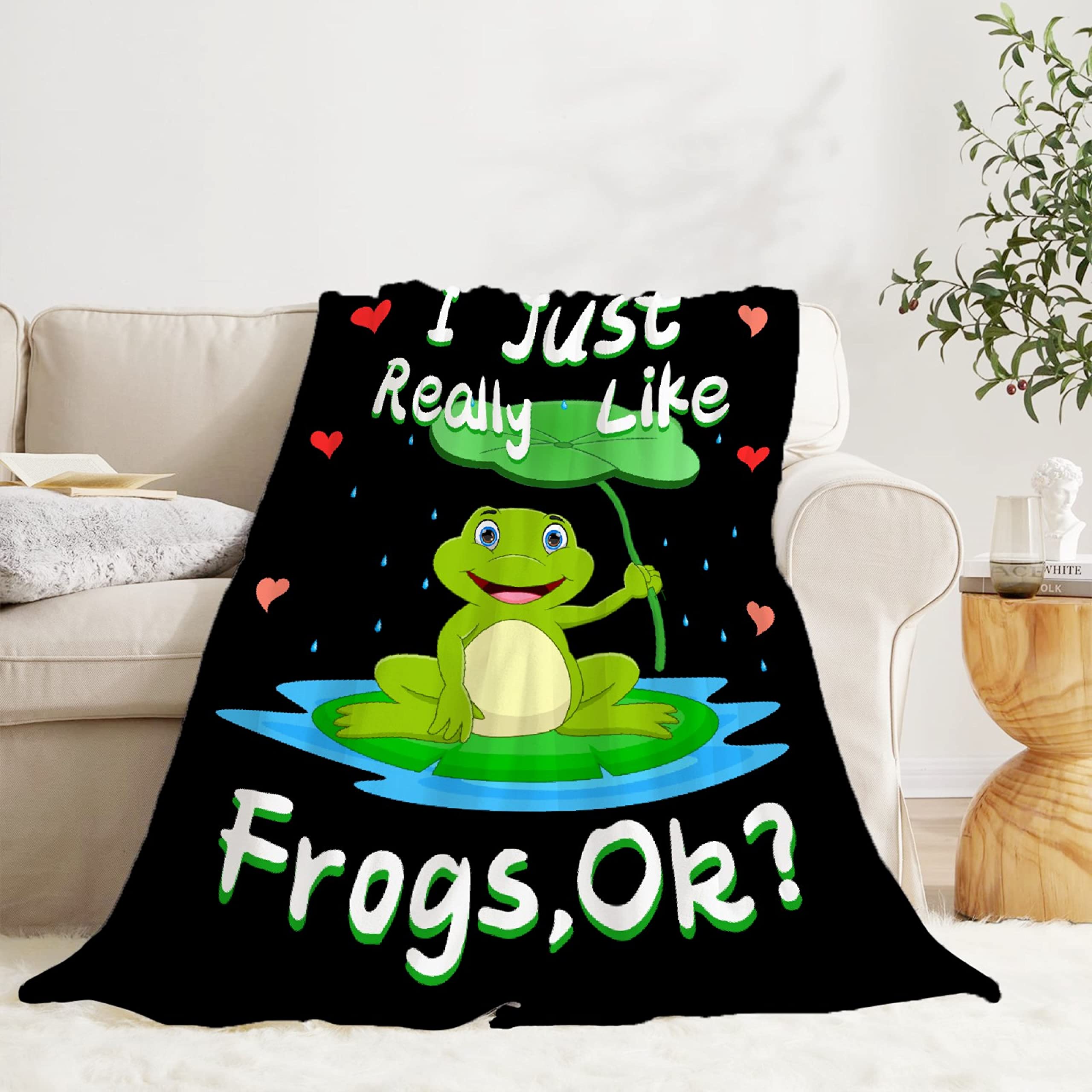 Ultra Soft Cozy Frog Print Flannel Fleece Blanket 120