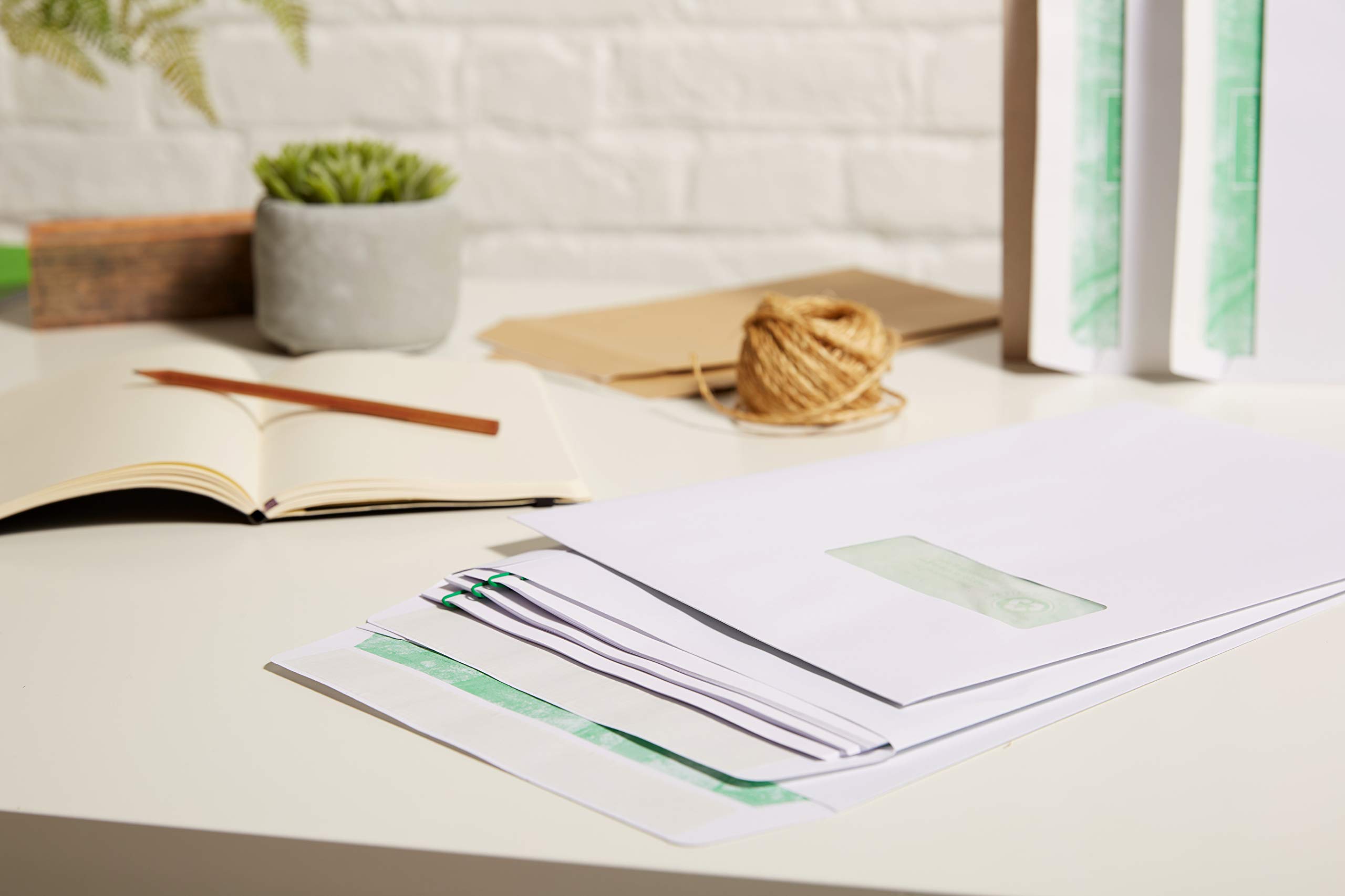 Recycled C5 White 120gsm Peel & Seal Window Envelopes - Box of 500 (J80119) - Perfect for Mailing Invoices, Letters & Business Documents