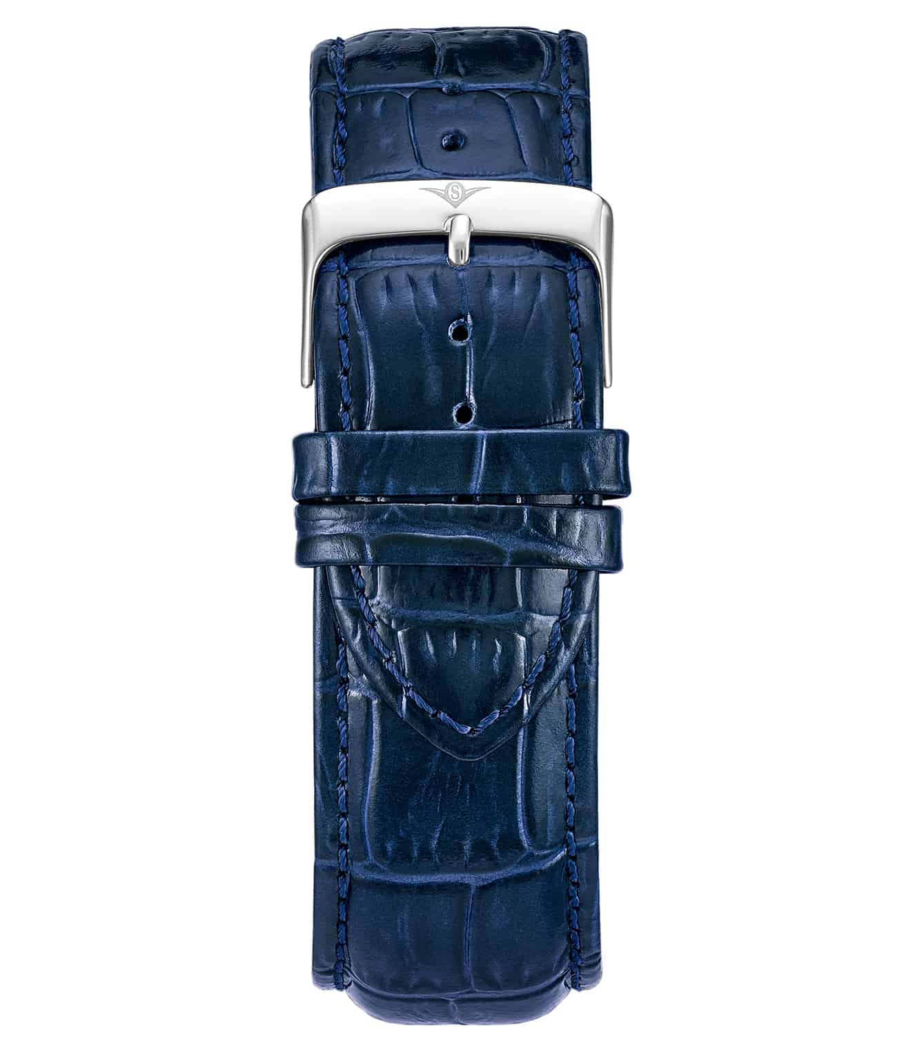 Leather/Blue Leather/Tang/Steel Buckle/24mm width/10.0in length
