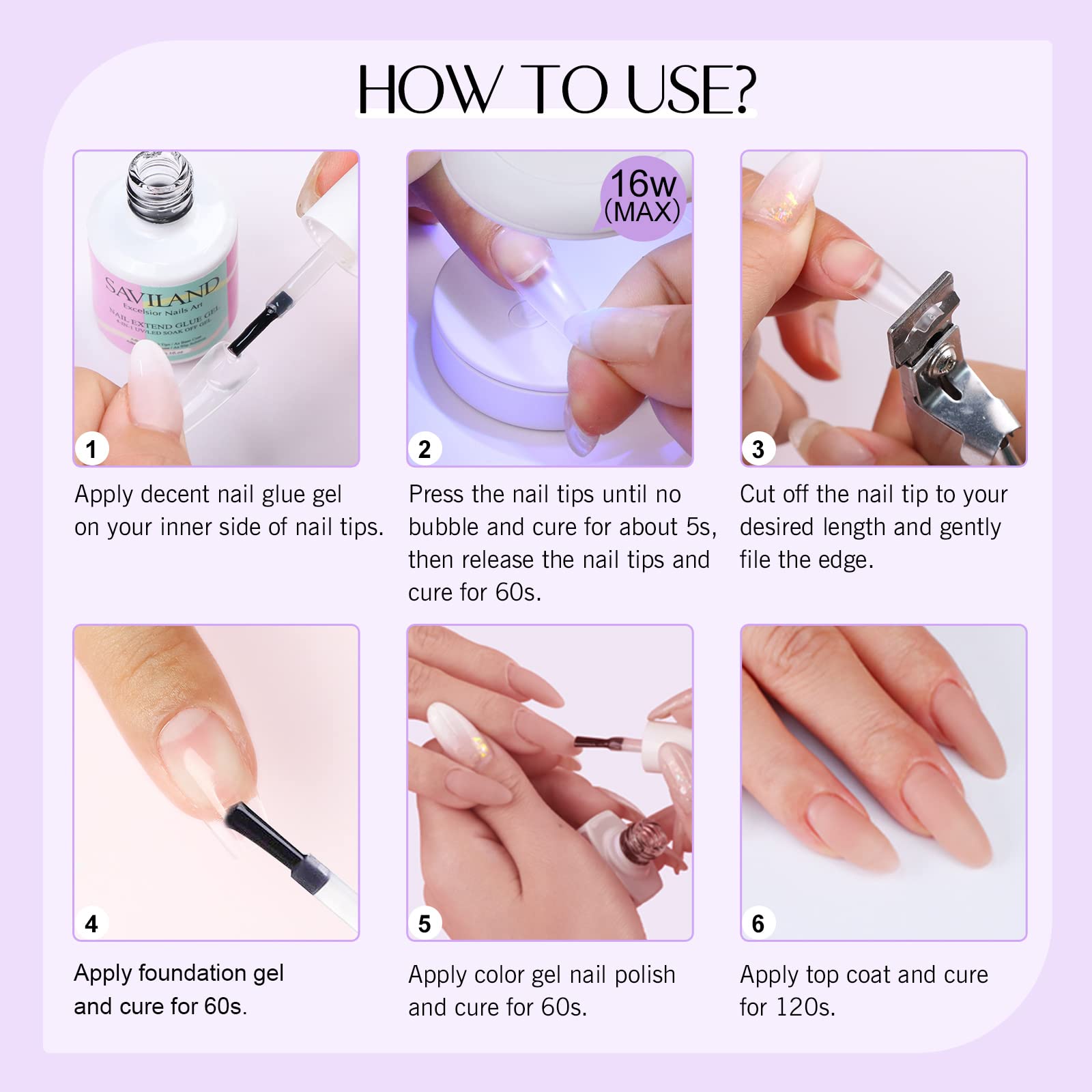 **SAVILAND 500Pcs Gel X Nail Extension Kit with Almond Tips & 6-in-1 Builder Gel - Professional UV/LED Nail Lamp Set for DIY Manicure | Salon-Quality Home Nail Art Supplies, Perfect Gift for Women & Nail Lovers | Great for Parties, Weddings, Special Occasions & Everyday Glam | Ideal for Home Use, Nail Salons, and Professional Nail Artists**
