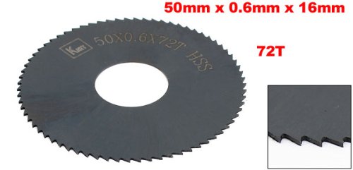 uxcell® High Speed Steel 72 Teeth 50mm x 0.6mm x 16mm Slitting Saw Blade for Metal Cutting - Perfect for CNC, Milling Machines & DIY Metalworking Projects