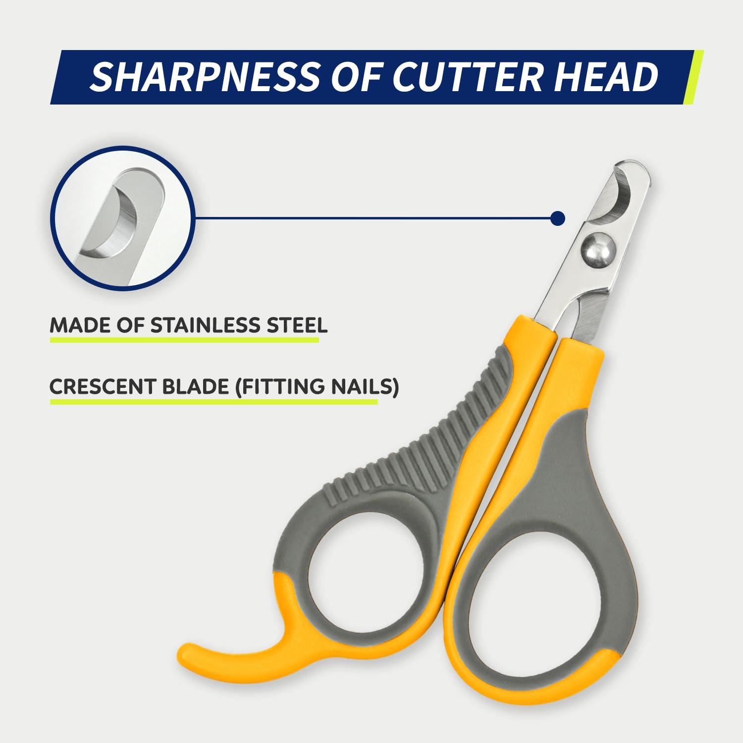 WePet Professional Pet Nail Clippers for Cats, Dogs, Puppies, Kittens, Hamsters & Rabbits - Safe Sharp Small Animal Nail Trimmer (Grey/Yellow) - Perfect for Grooming at Home or Vet Visits