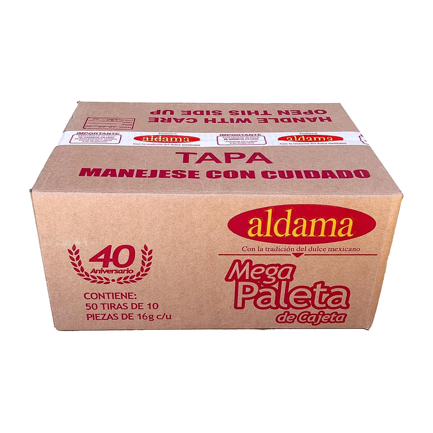 Aldama Paleta Tira Cajeta Mexican Candy - 10ct Bag | Authentic Goat Milk Caramel Lollipops for Parties, Gifts & Snacking