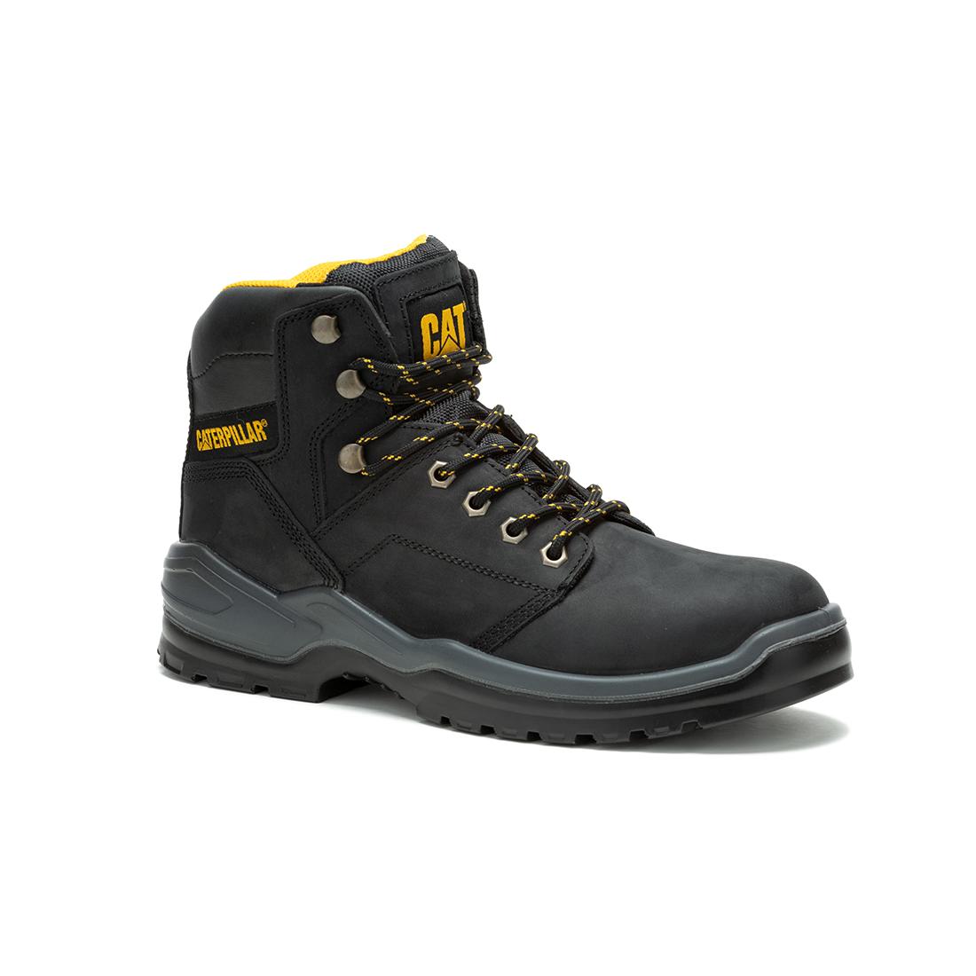 Striver Steel Toe Work Boots for Men - Black Safety Shoes for Construction, Warehouse & Outdoor Work | OSHA Compliant, Slip Resistant & Durable