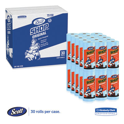 Scott Shop 11x10.4 Inch Blue Wiper Blades - 55 Per Roll (30 Rolls per Case) - Perfect for Car Windshield Cleaning & Household Use