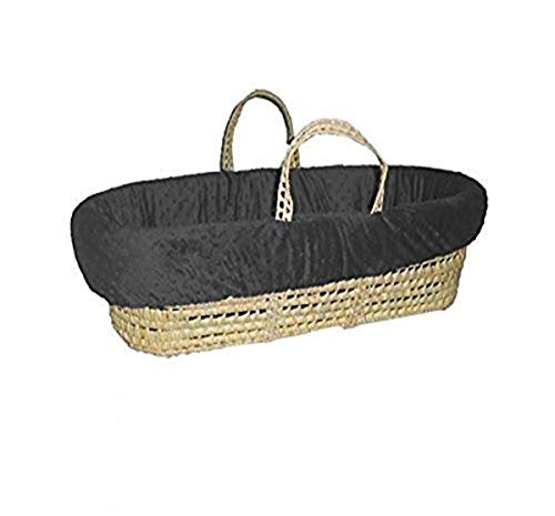 Heavenly Soft Baby Doll Moses Basket Bedding Set - Premium Black Cotton for Newborns & Toddlers | Perfect for Nursery, Playtime & Gift Giving