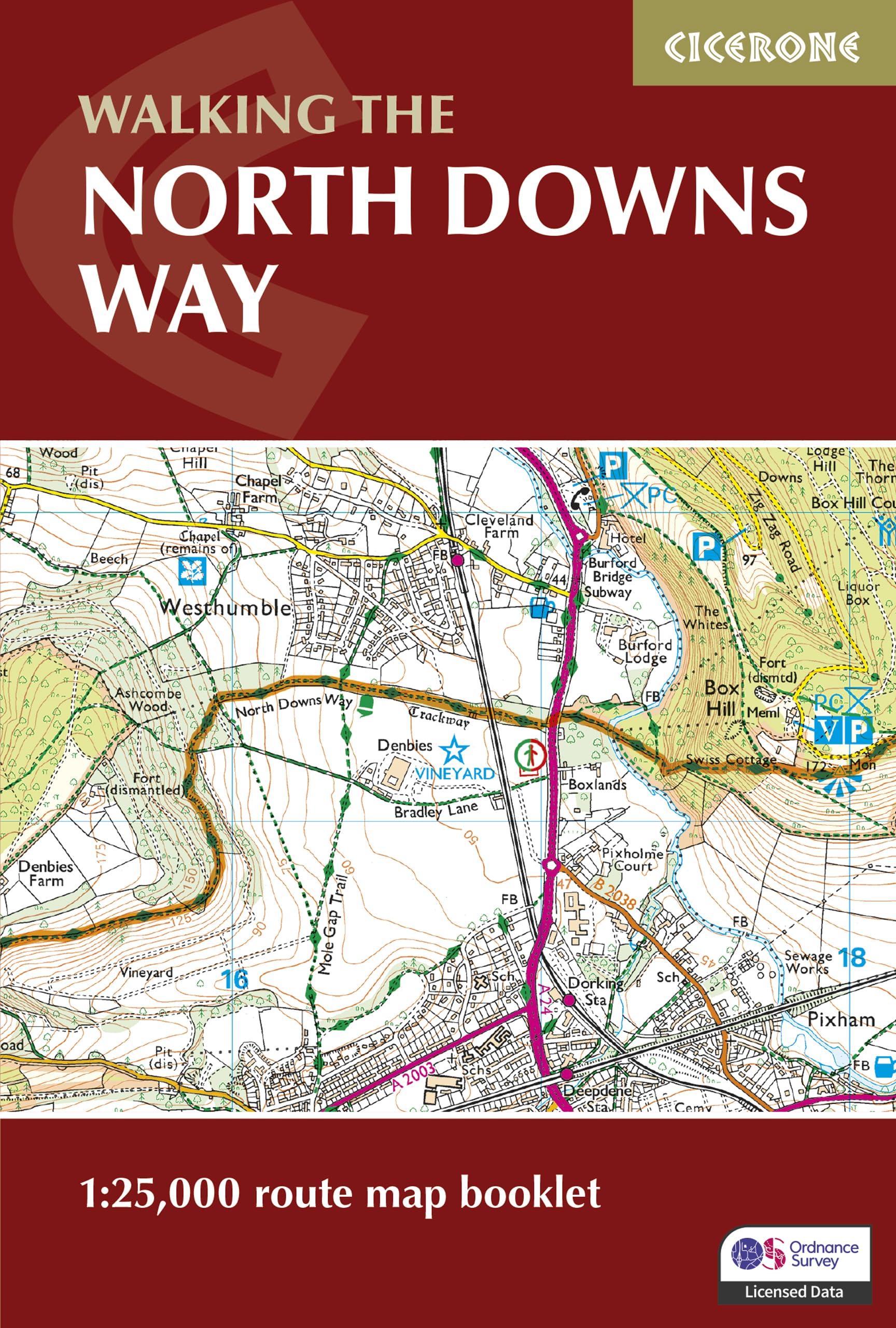 North Downs Way Map Booklet - Detailed Hiking & Walking Guide for UK Trails | Perfect for Outdoor Adventures & Travel Planning
