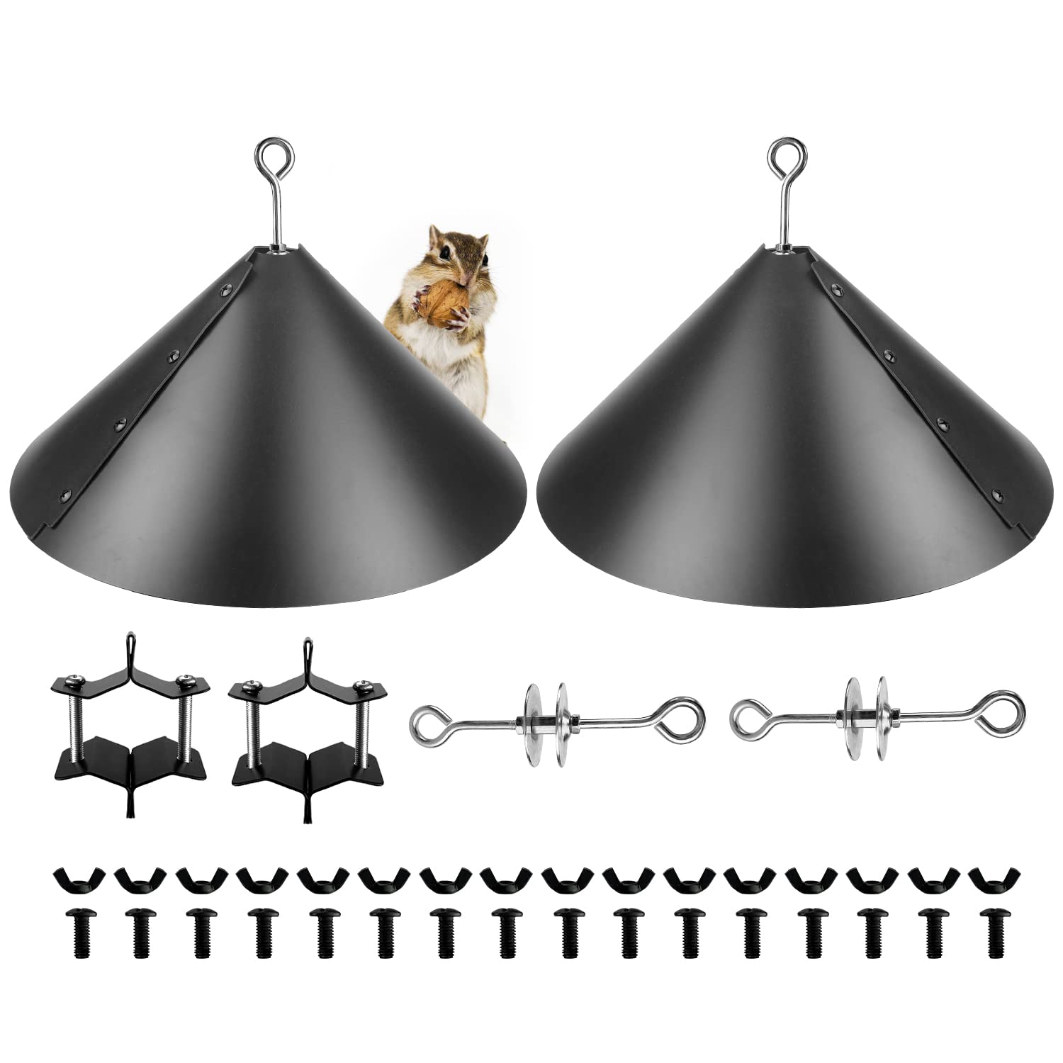 MIXXIDEA Squirrel Guard Baffle - 2 Pack Heavy Duty Plastic Wrap Around Squirrel Deterrent for Bird Feeders & Houses - Easy to Install Pole Mounted Bird Feeder Protector - Perfect for Backyard, Garden & Outdoor Wildlife Protection