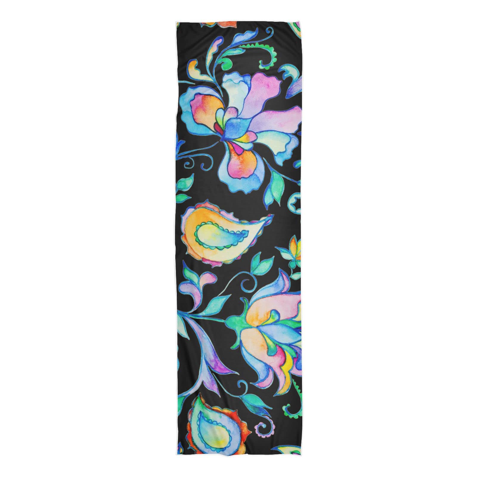 Cooling Sports Towels for Workout - Quick Dry, Breathable & Lightweight Gym Towels with Paisley Watercolor Floral Design - Perfect for Yoga, Running, Tennis & Fitness Training