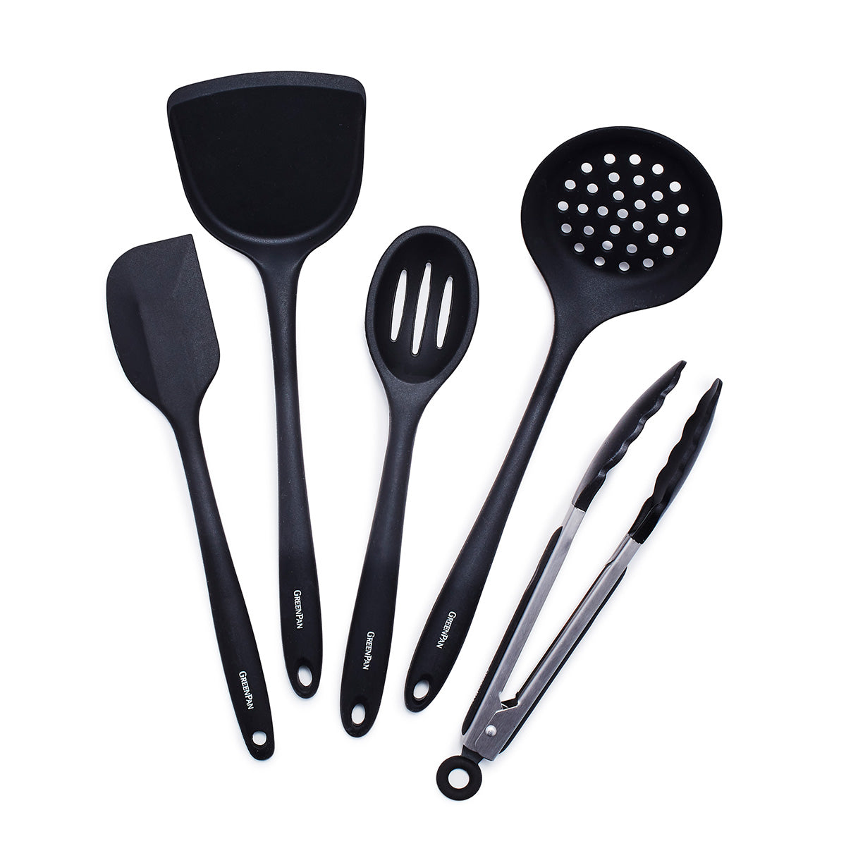 5-Piece Silicone Cooking Utensil Set - Heat Resistant & Non-Scratch Kitchen Tools for Baking, Stirring & Flipping (Black) - Perfect for Nonstick Cookware & Everyday Cooking