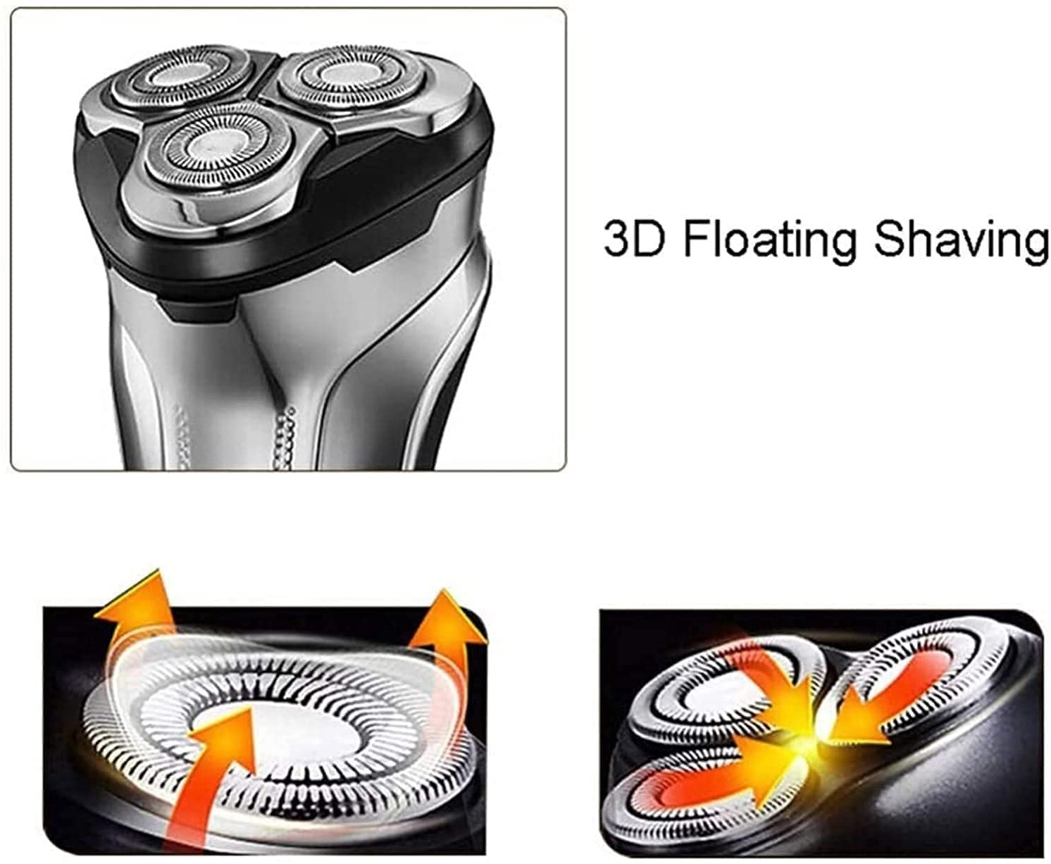 Premium Electric Razor for Men - Rotary Shaver with Wet/Dry Use, Pop-up Trimmer, LED Display & Fast Charging | Waterproof Silver Shaving Kit for Travel, Gym & Daily Grooming