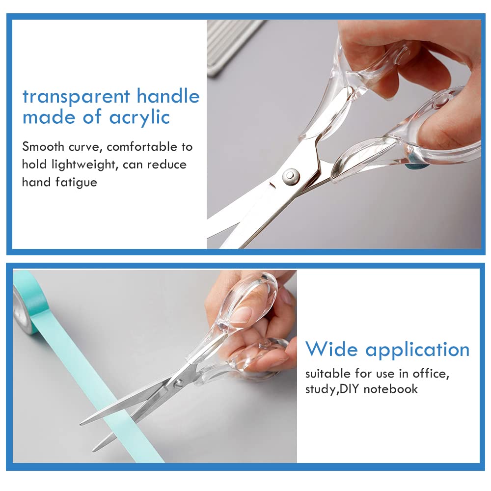 Premium Stainless Steel Office Scissors with Comfortable Acrylic Handle - Multipurpose Cutting Tool for Office, School, Home & Fabric - Ideal for Paper, Crafts, Packaging & DIY Projects
