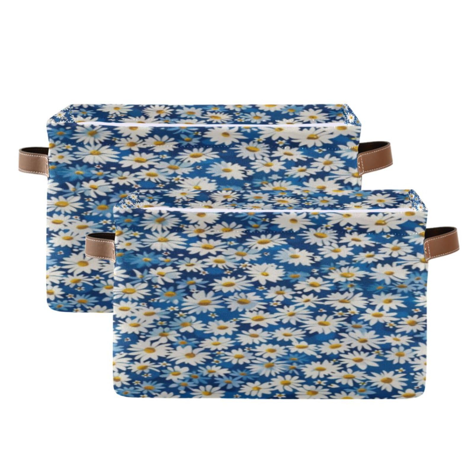 Large Fabric Storage Bins with Handles - Collapsible Closet Organizer Baskets for Shelves, Clothes & Toys | Decorative Home Storage Solutions for Bedroom, Nursery & Playroom Organization