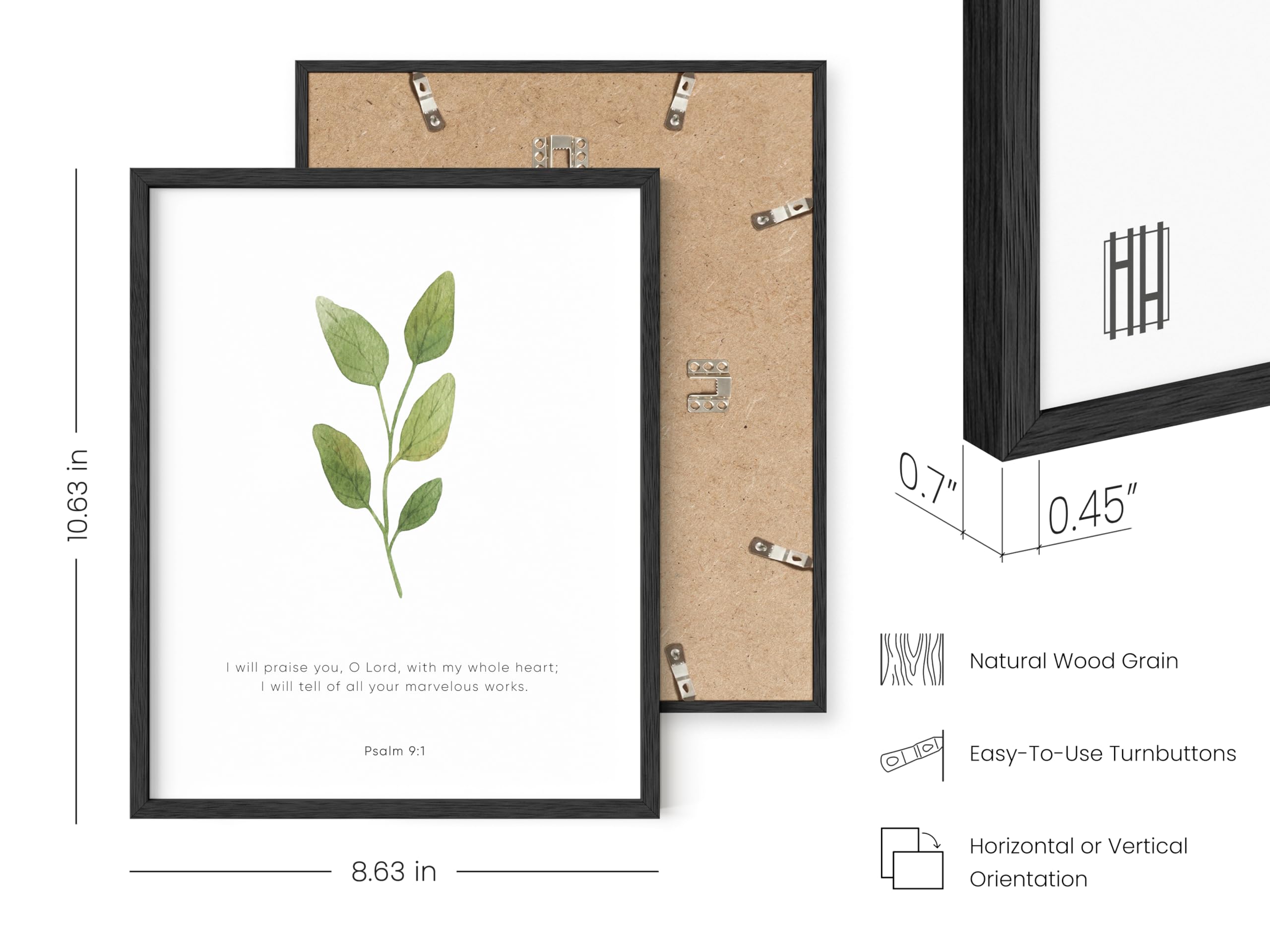 HAUS AND HUES Set of 6 Christian Wall Art with Bible Verses - Scripture Wall Decor for Home & Church (8x10, Black Frame) - Perfect for Bedroom, Living Room & Office Inspiration