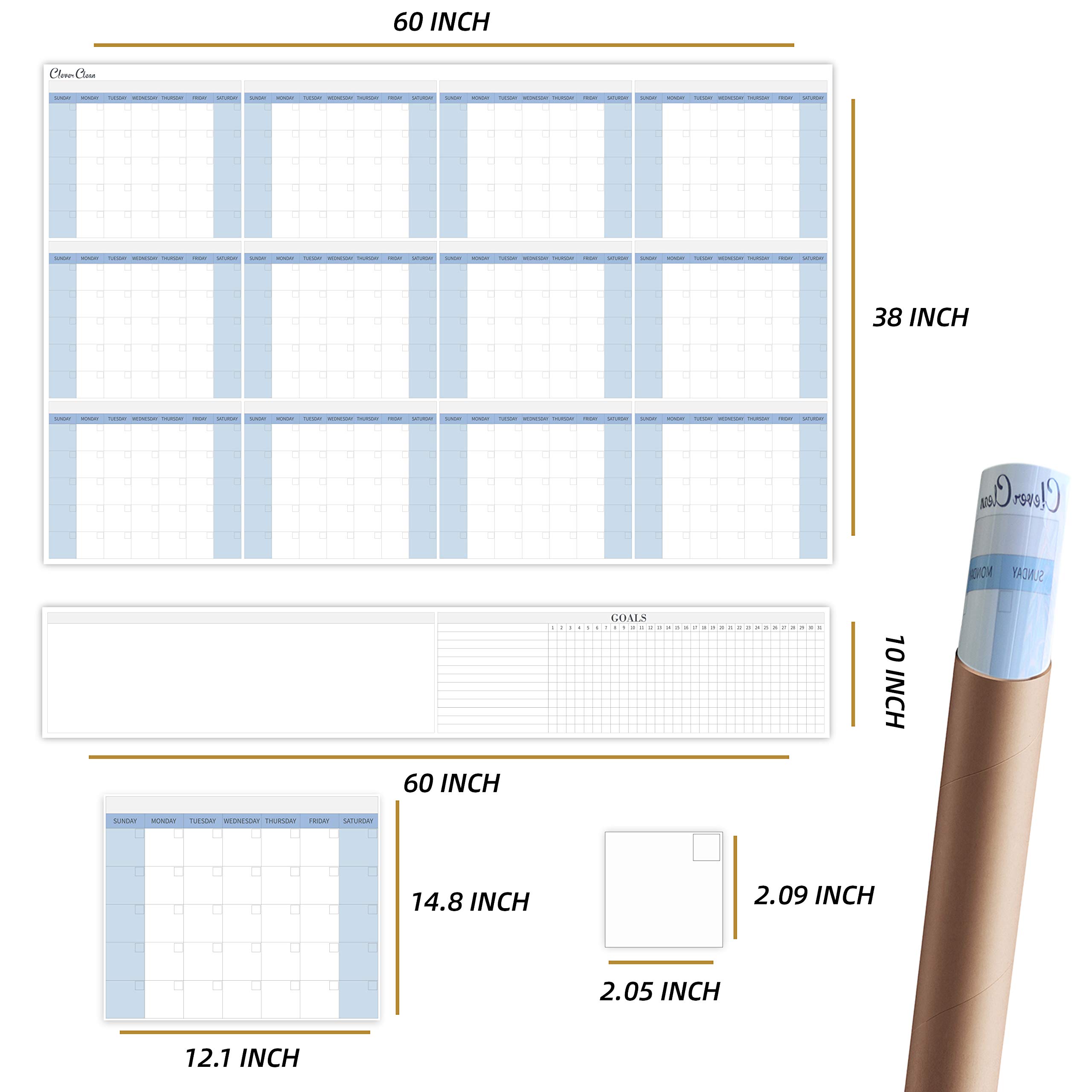 Large 5ft x 4ft Dry Erase Wall Calendar 2025 - Undated Jumbo Laminated Planner for Home Office & School Projects | Whiteboard Task Organizer | Perfect for Scheduling, Project Management & Family Organization
