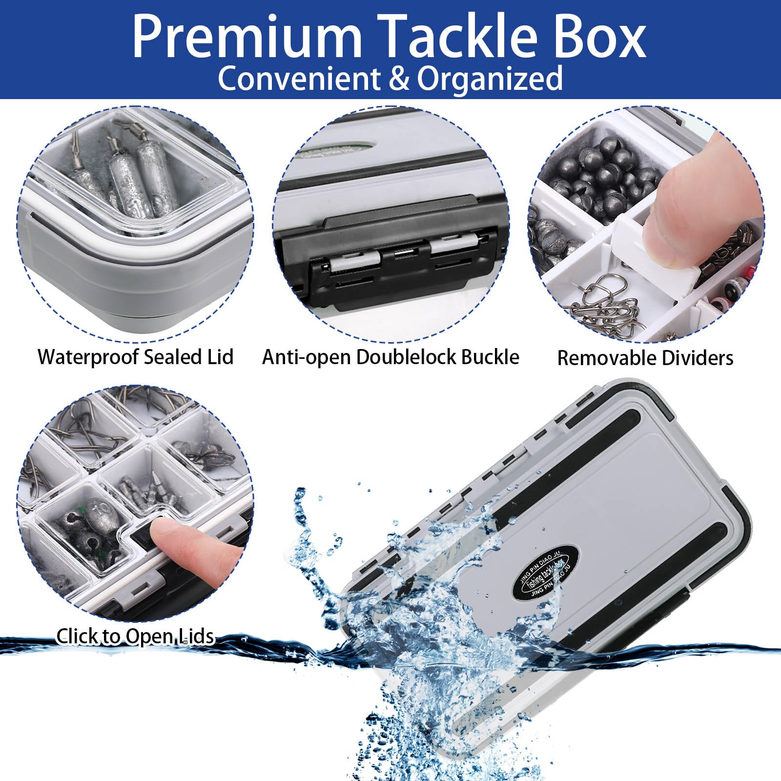 482-Piece Fishing Accessories Kit for Adults - Complete Tackle Box with Lures, Hooks, Sinkers & Tools - Perfect Fishing Gift for Men & Women - Ideal for Freshwater, Saltwater & Ice Fishing Adventures