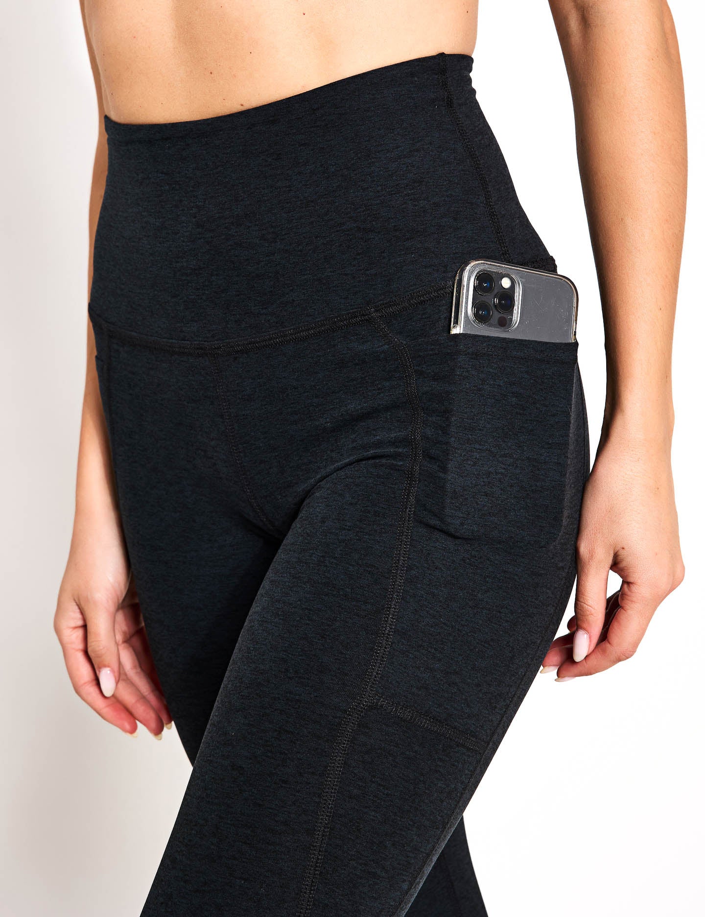 Spacedye High Waisted Midi Leggings - Darkest Night | Comfortable & Stretchy Yoga Pants for Women | Perfect for Workouts, Lounge & Everyday Wear