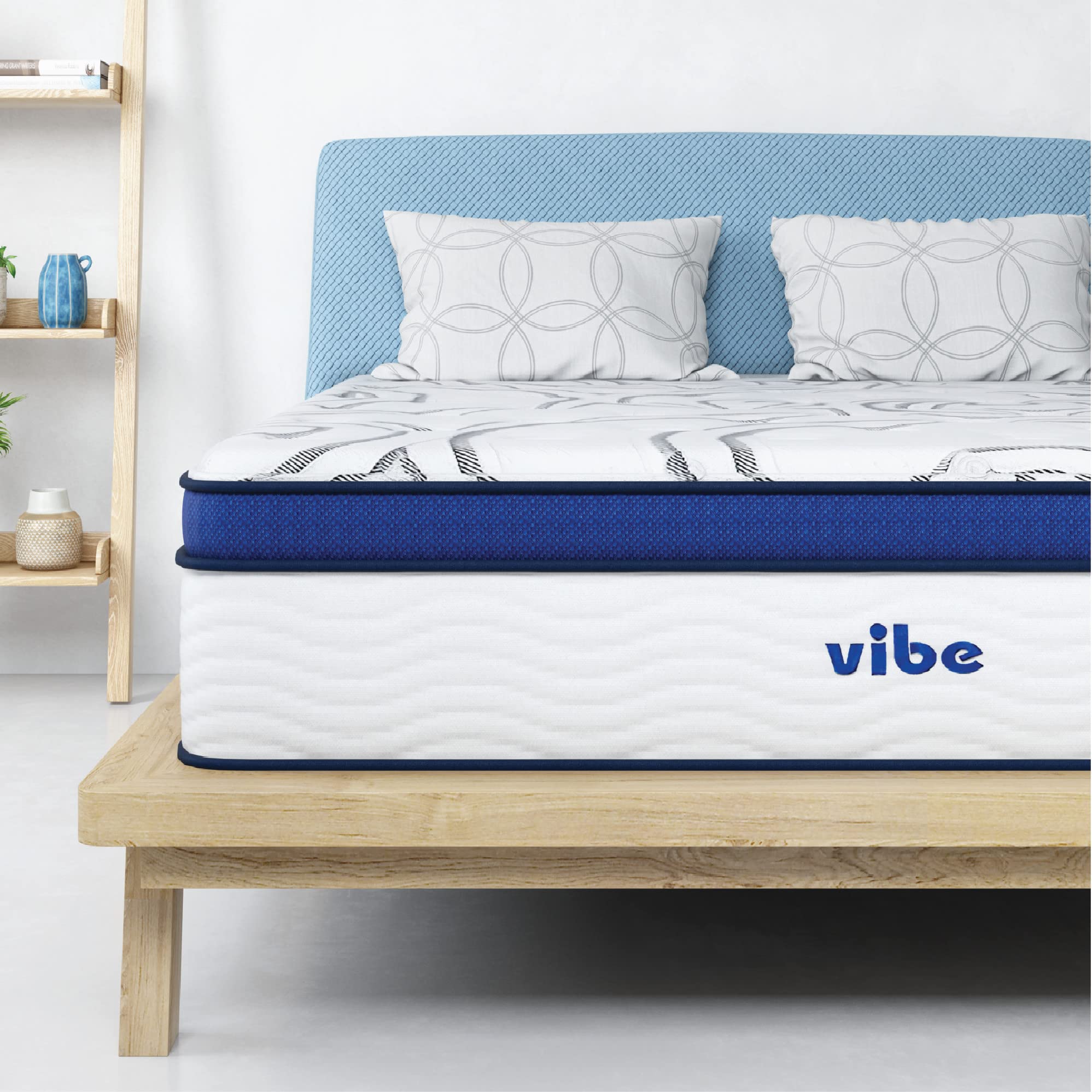Vibe Quilted Gel Memory Foam & Innerspring Hybrid Pillow Top 12-Inch Mattress - CertiPUR-US Certified | Full Size Bed-in-a-Box for Pressure Relief & Back Support | Perfect for Guest Rooms, Dorms & Apartment Living