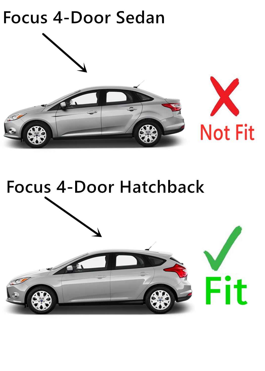 Heated Rear Window Glass Replacement for Ford Focus 2012-2014 4-Door Hatchback | Defroster Back Glass | Perfect for Winter Driving & Defrosting in Cold Weather