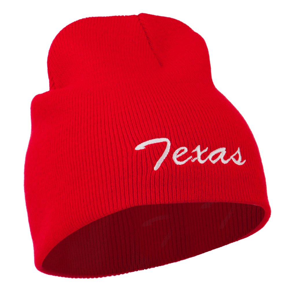 Texas Embroidered Short Beanie for Men & Women - Stylish Winter Hat with Custom Embroidery - Perfect for Outdoor Activities, Sports & Casual Wear - e4Hats.com