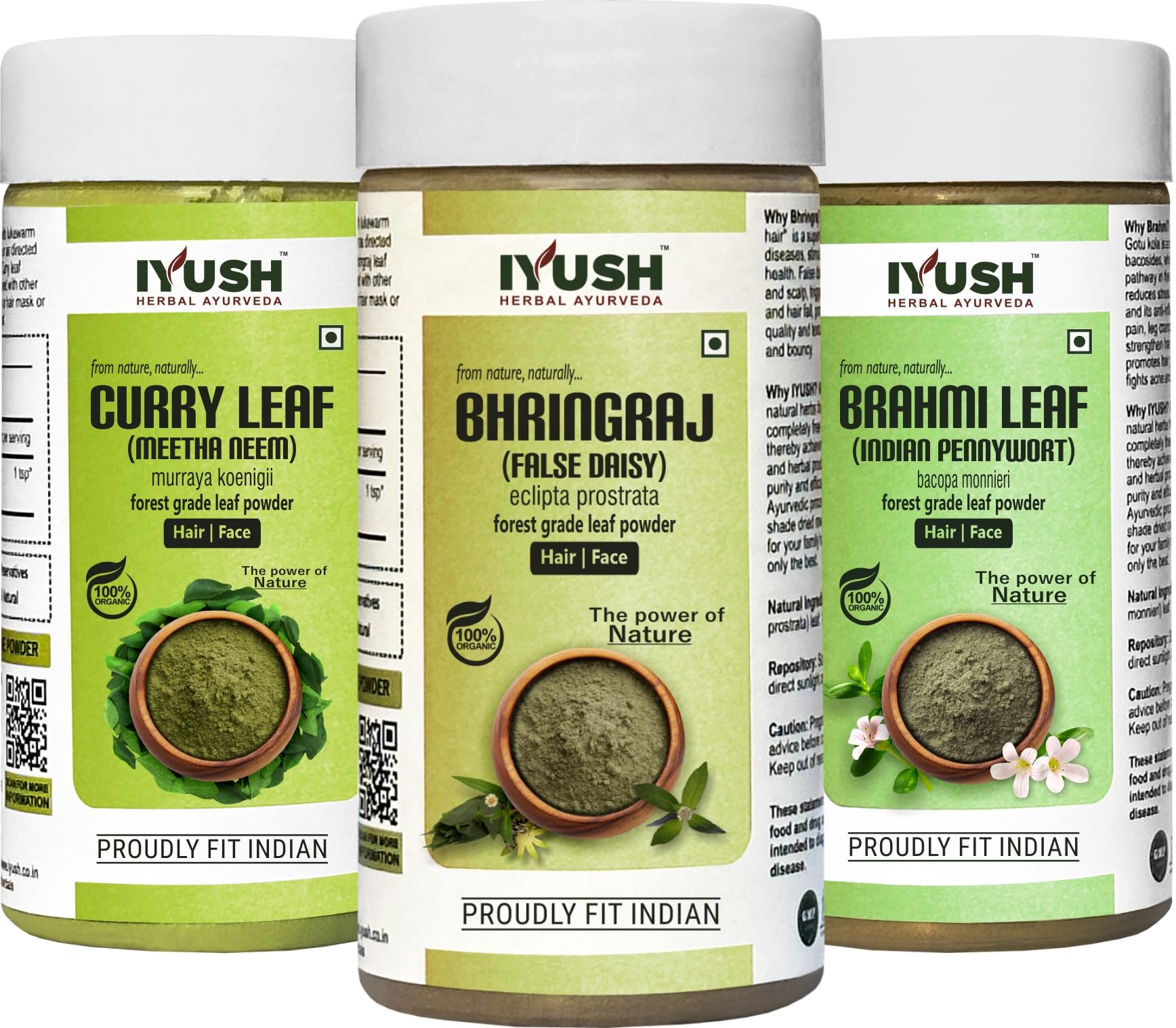 Organic Ayurvedic Curry Leaves Powder with Brahmi & Bhringraj for Hair Growth - 300g Herbal Hair Mask | Natural Treatment for Dry, Frizzy Hair & Volume Boost | Hair Care Powder for Stronger, Healthier Hair | Perfect for DIY Hair Masks & Scalp Treatments at Home