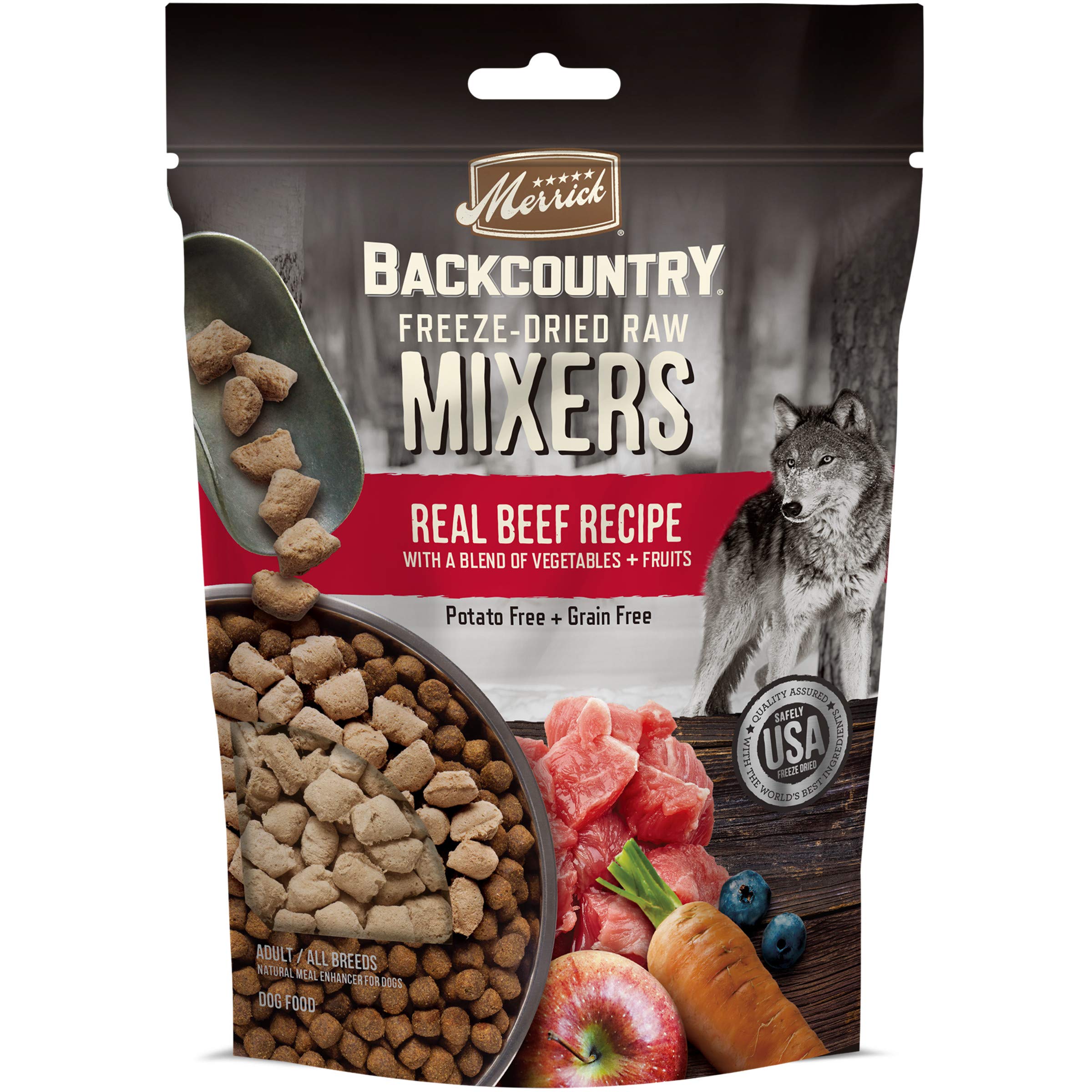**Merrick Backcountry Freeze-Dried Raw Grain-Free Dry Dog Food with Real Meat – High-Protein Meal Topper for Active Dogs & Outdoor Adventures**