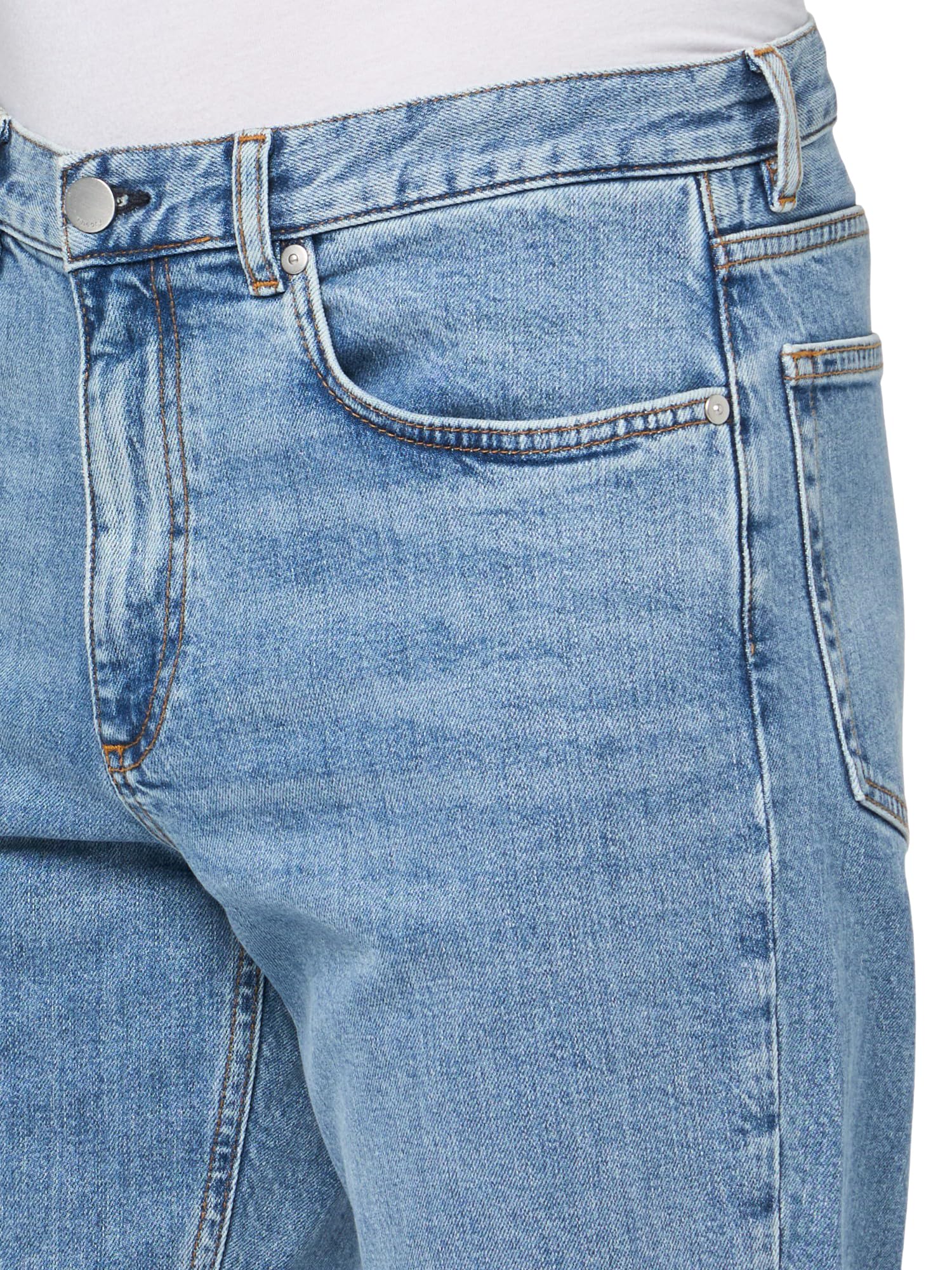 Theory Men's Borough Jeans - Slim Fit Stretch Denim Pants in Beryl Blue | Comfortable & Stylish for Casual Wear, Office & Night Out