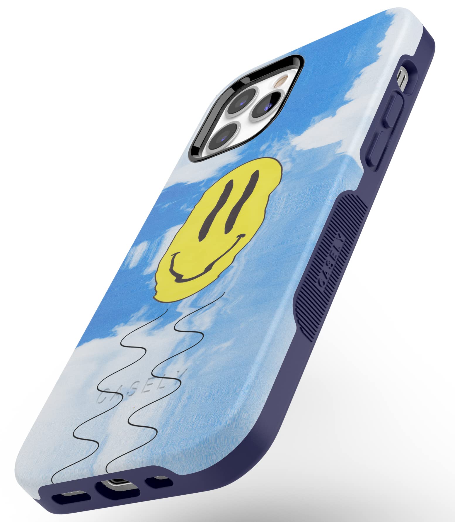 Casely iPhone 12/12 Pro Case - Glitch Smiley Face Design with MagSafe Compatibility | Shockproof Protective Cover | Perfect for Everyday Use, Travel & Work
