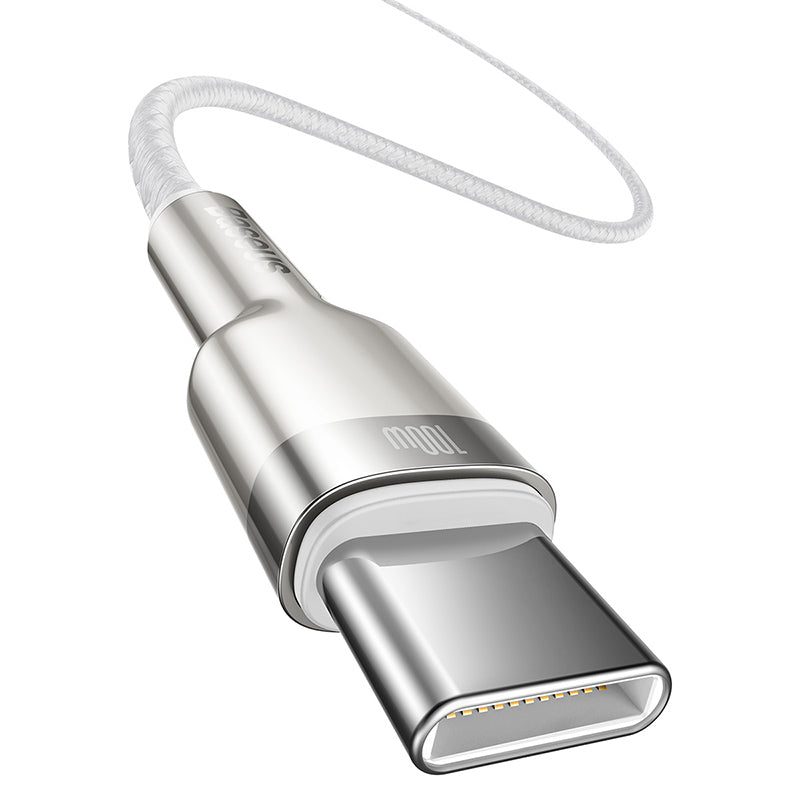 Baseus Premium Cafule Series 100W Fast Charging USB-C to USB-C Cable (1m/3.3ft) - Durable Metal Braided, PD Compatible for iPhone 15, MacBook, iPad Pro, Samsung Galaxy - Perfect for Home, Office & Travel Charging