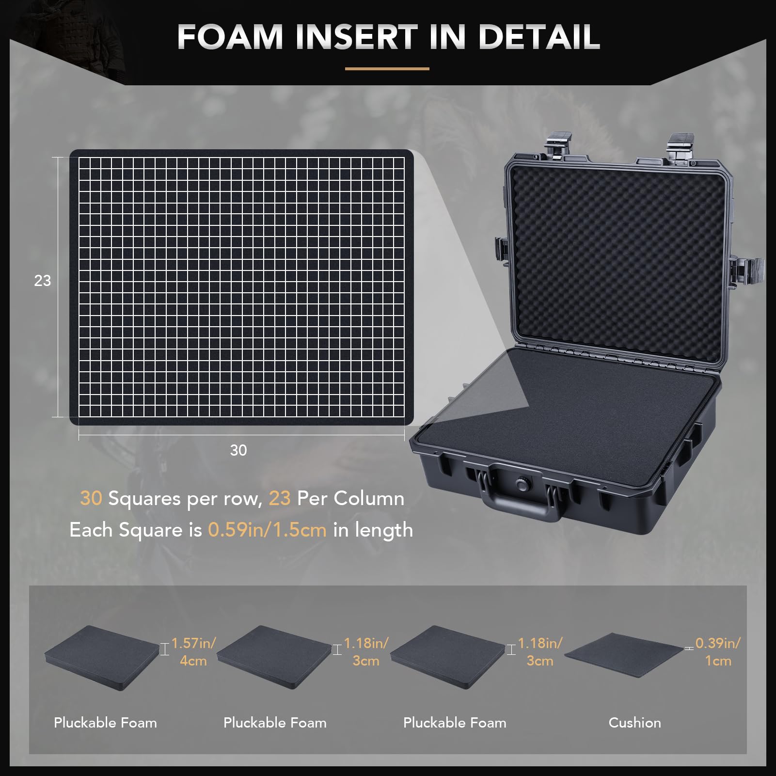 Lykus HC-5010 Large Waterproof Hard Case with Customizable Foam Insert - 19.7x15.7x6.5 inch Interior - Protective Storage for Electronics, Cameras, Tools & Valuables - Ideal for Travel, Camping & Outdoor Adventures