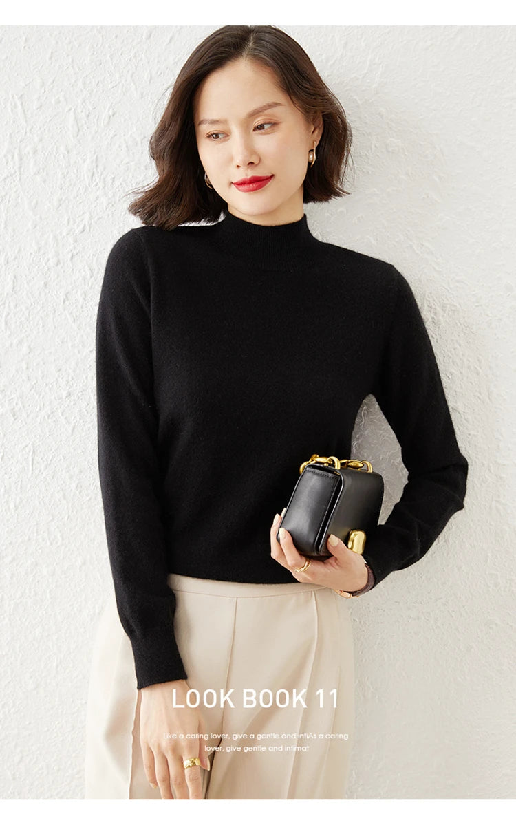 Warm Long Sleeve Pullover Sweater for Women - Cozy Knitwear for Fall & Winter - Perfect for Casual Outfits and Layering