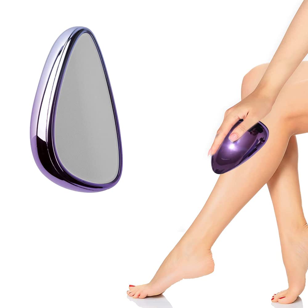 Premium Crystal Hair Removal Stone for Women - Painless Hair Eraser & Remover for Smooth Skin | At-Home Hair Removal for Legs, Arms & Bikini Line (Black)