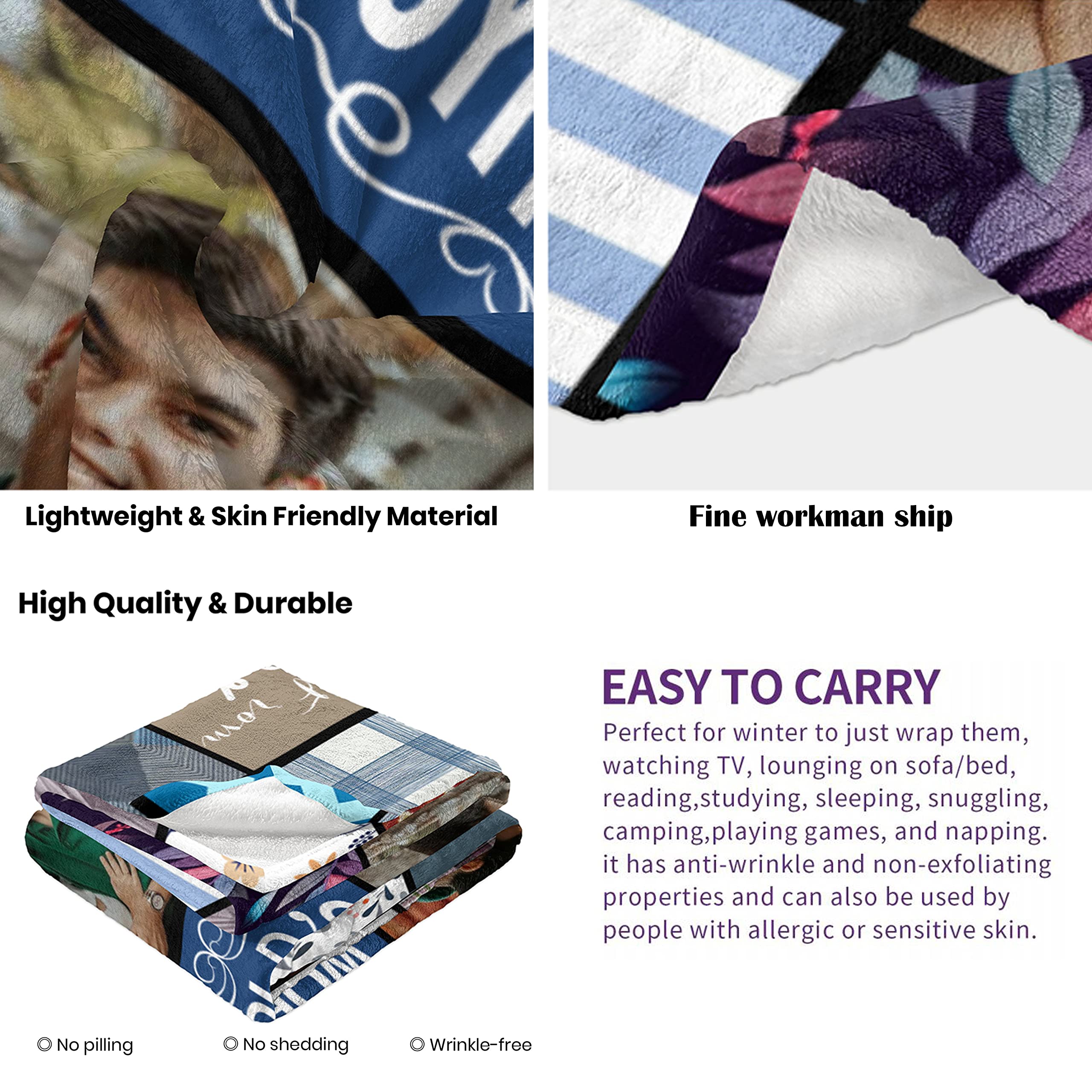 Personalized Couple Blankets for Him - Custom Anniversary, Valentine's Day & Birthday Gifts for Boyfriend - Romantic Long Distance Relationship Gifts for Couples - Perfect for Cuddling, Home Decor & Special Occasions