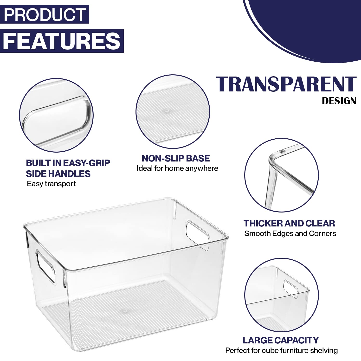 Clear Plastic Storage Bins - 10