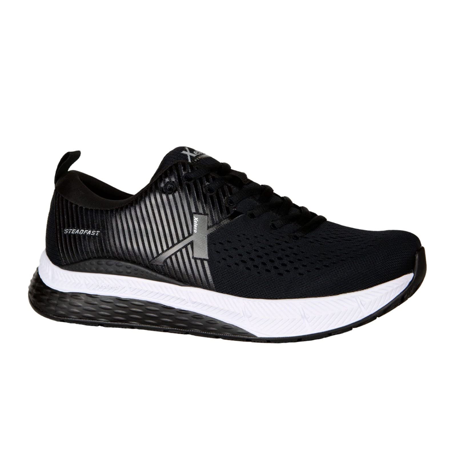 Xelero Steadfast Men's Orthopedic Walking & Running Shoes for Plantar Fasciitis - Black Athletic Shoes for Comfort & Support - Perfect for Daily Exercise, Jogging & Pain Relief