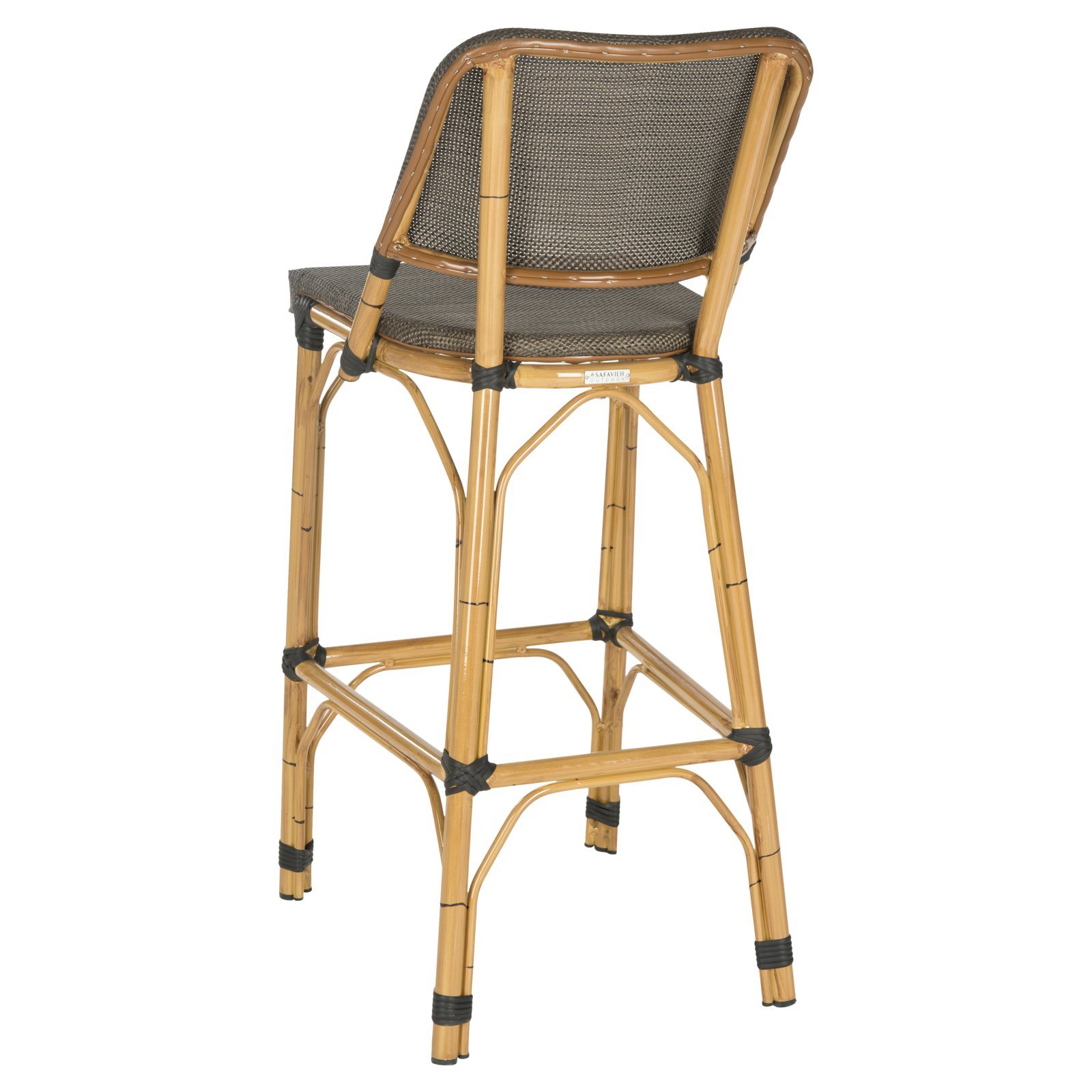Safavieh Deltana Beige Indoor Outdoor Barstool - Counter Height Stool for Kitchen Island, Patio, Dining Room & Bar Decor