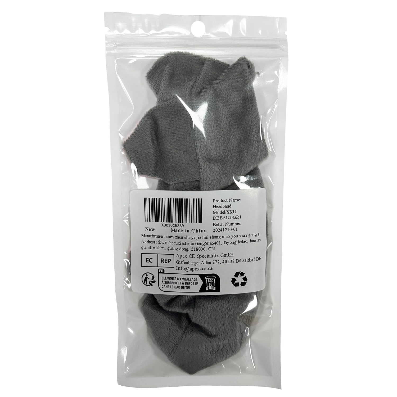 Haobase Cat Ear Headband for Women - Soft Stretchy Hair Band for Face Washing, Makeup, Skincare & Spa (Gray) - Perfect for Beauty Routine, Salon & Home Use