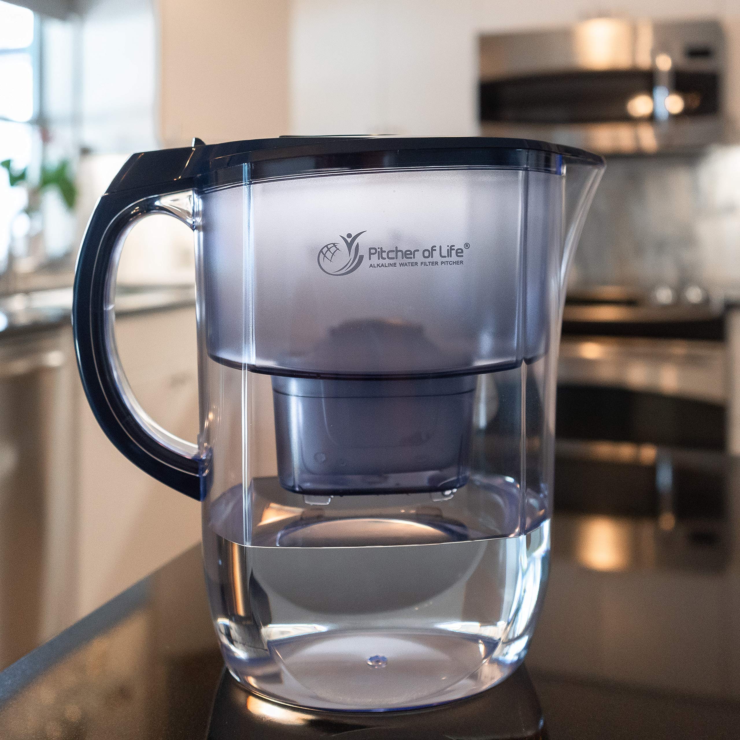Life Alkaline Water Pitcher - Premium Super Alkaline Water Filter Pitcher with 3 Replacement Filters | Water Alkalizer & Purifier for Home, Office & Travel | Improves Hydration & Detoxification