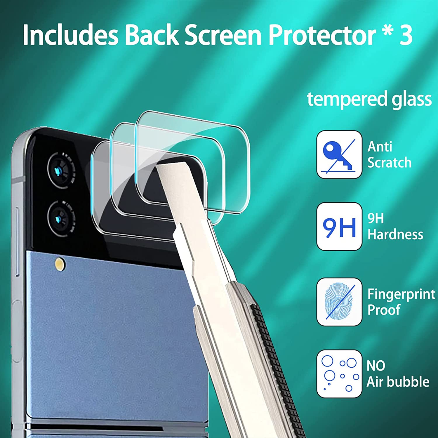 Samsung Galaxy Z Flip 4 5G Screen Protector - Flexible Film Camera Lens Protector with Case Friendly Design for Foldable Phone - Perfect for Daily Use, Travel & Outdoor Protection