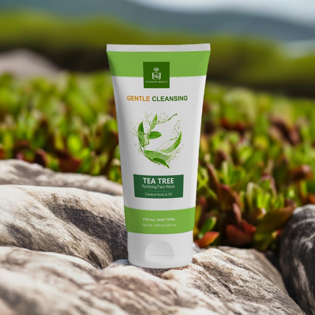 U16 Tea Tree Face Wash with Tea Tree Oil & Neem Extract - 100ml Acne Treatment for Clear Skin | Pack of 1 | Gentle Daily Cleanser for Oily & Acne-Prone Skin | Perfect for Morning & Night Skincare Routine