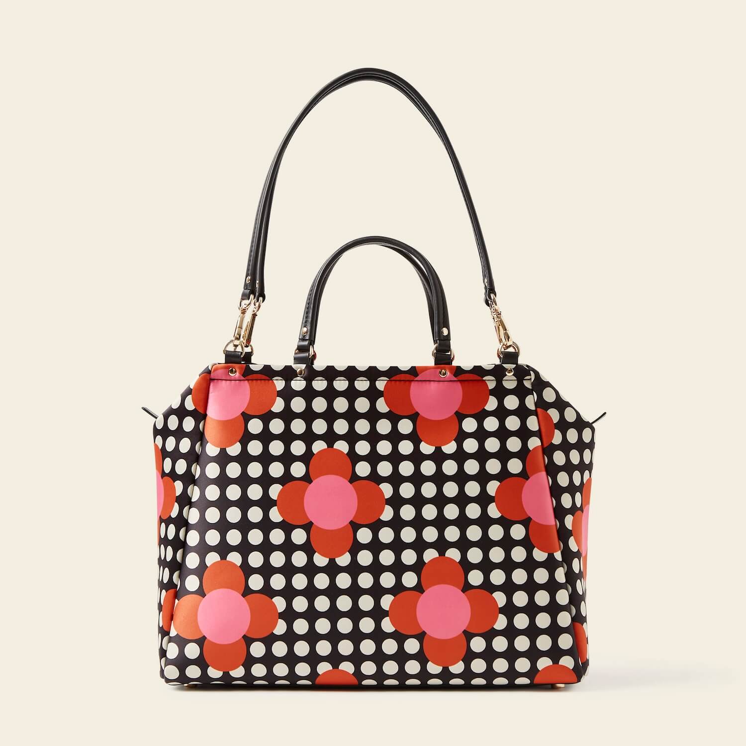 Opera Big Tote Bag - Fuchsia Floral Polka Dot Print Fashionable Shoulder Bag for Women | Perfect for Work, Shopping & Beach Day Outings
