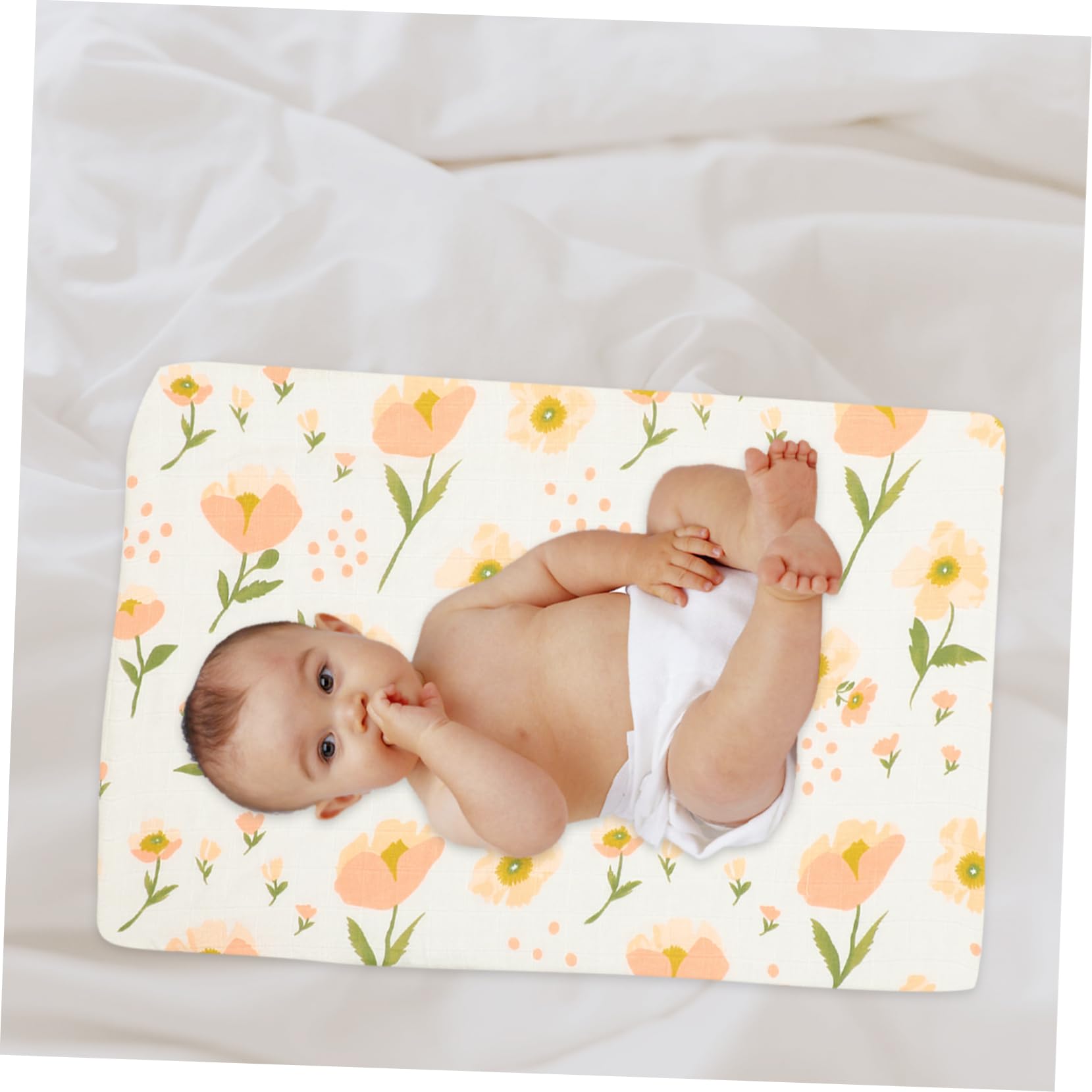 Wakauto Reusable Cotton Changing Pad Cover for Newborn Baby Boys & Girls - Soft, Waterproof Diaper Changing Mat for Nursery, Travel & On-the-Go Use