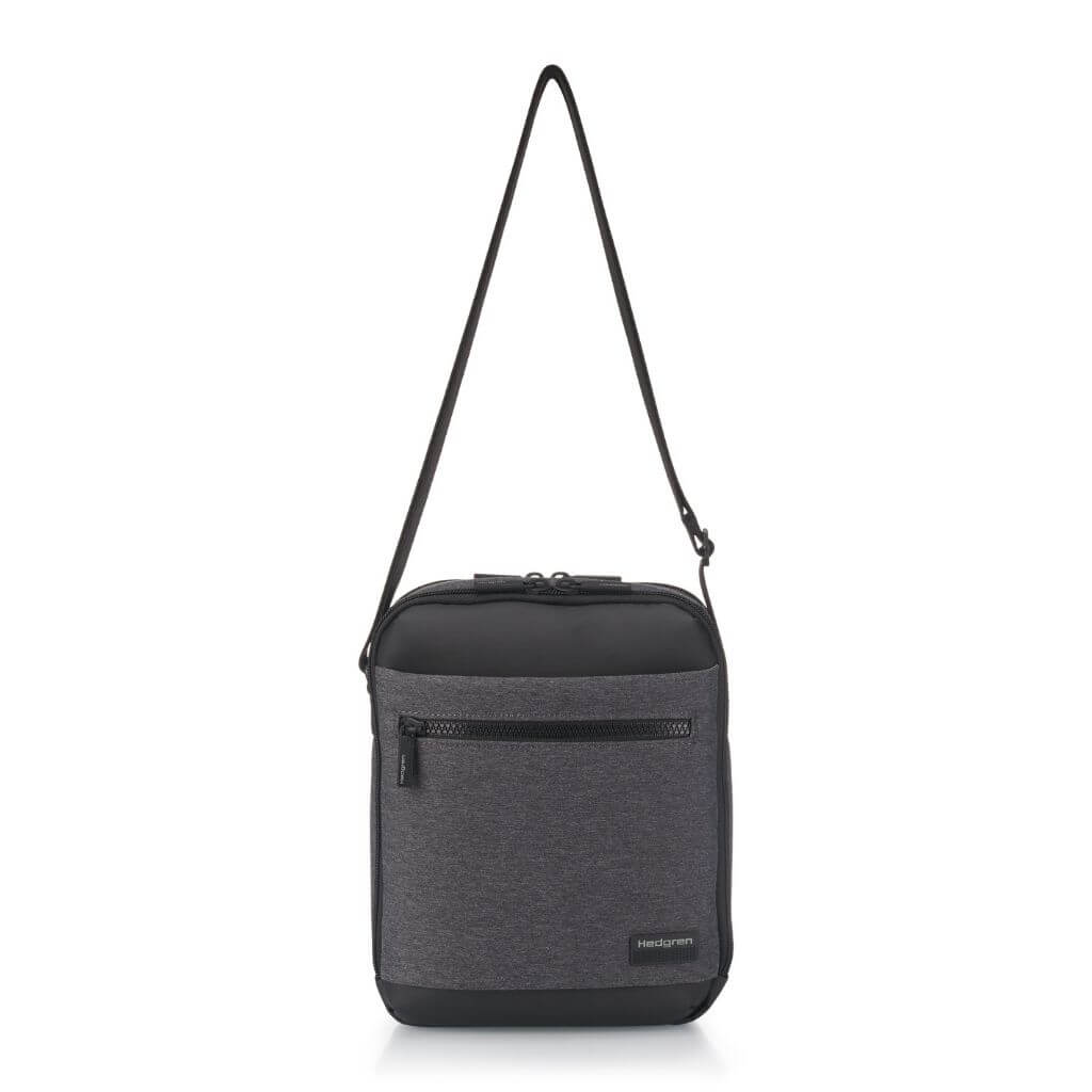 Hedgren Inc RFID Blocking Crossbody Bag with 10 Pockets - Stylish & Secure Vertical Pouch for Travel, Work & Daily Use (Grey)