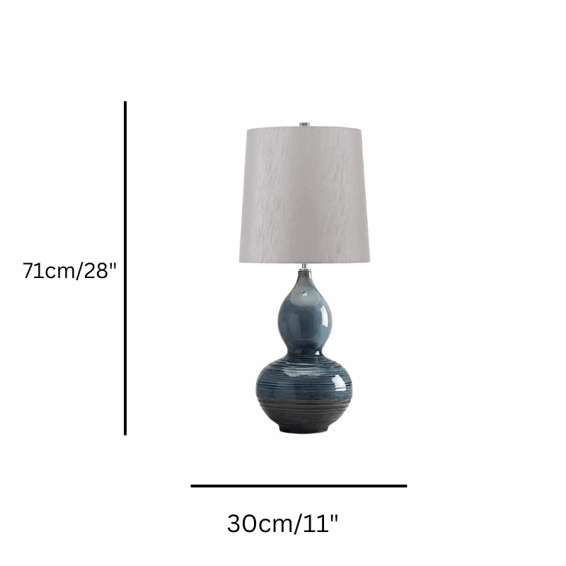 Elstead Lapis Blue Gourd Ceramic Table Lamp - Elegant Home Decor for Living Room, Bedroom & Office - Perfect for Reading, Relaxing & Creating Cozy Ambiance