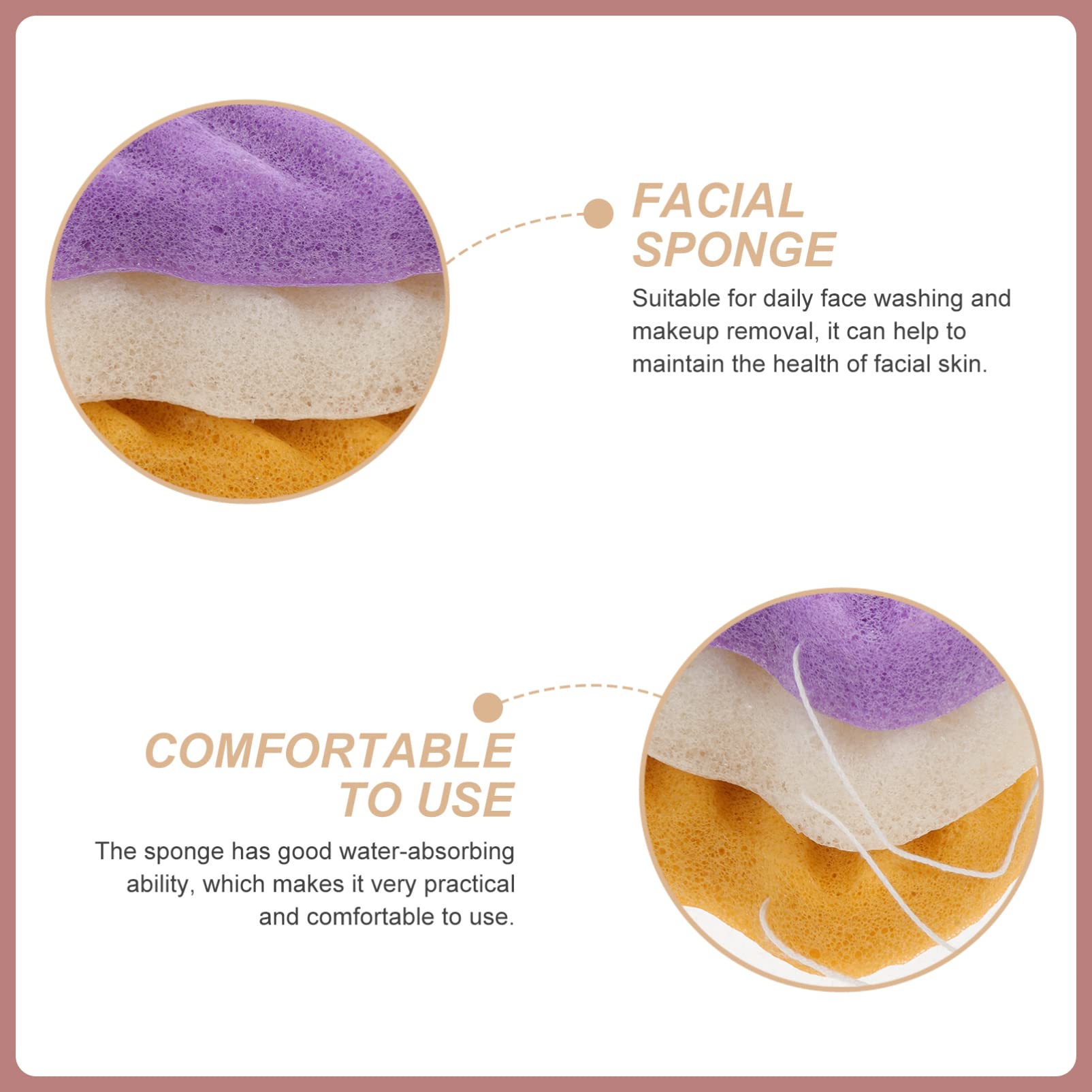 FOMIYES 3-Pack Exfoliating Bath Sponges for Face & Body - Gentle Facial Cleansing Sponge, Soft Baby Bath Sponge, Shower Scrubber - Perfect for Travel, Daily Skincare & Bathing Routine