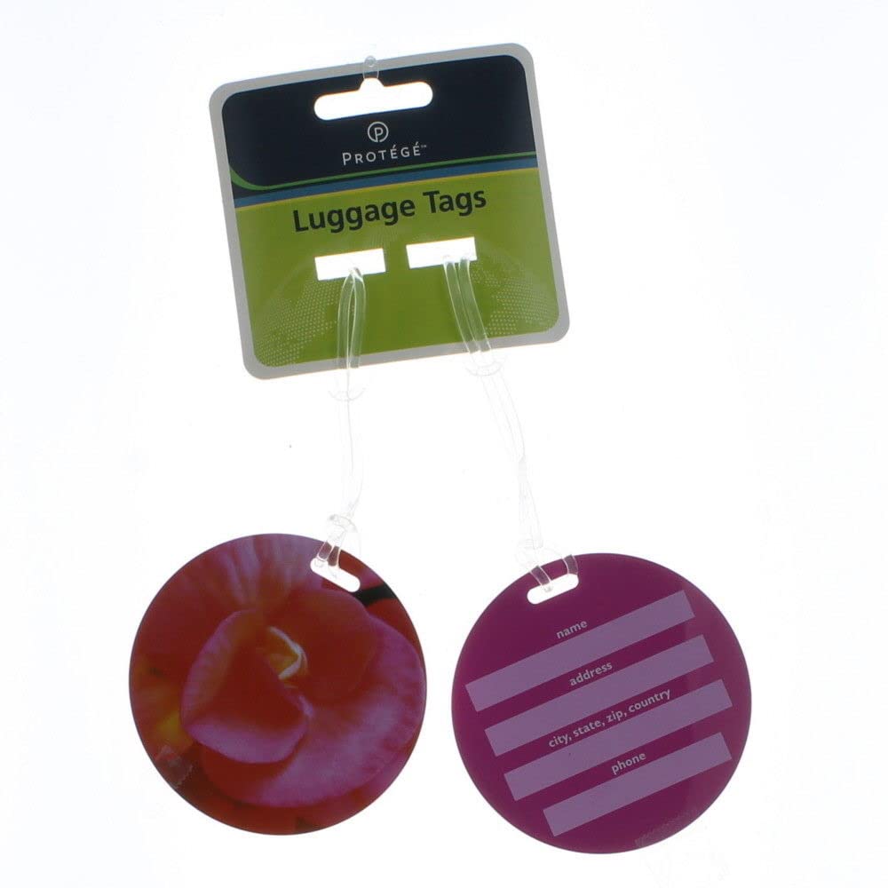 4-Piece Travel Luggage Tag Set - Durable Plastic Suitcase & Backpack ID Labels with Unique Designs - Perfect Gift for Frequent Flyers, Business Travelers & Vacationers